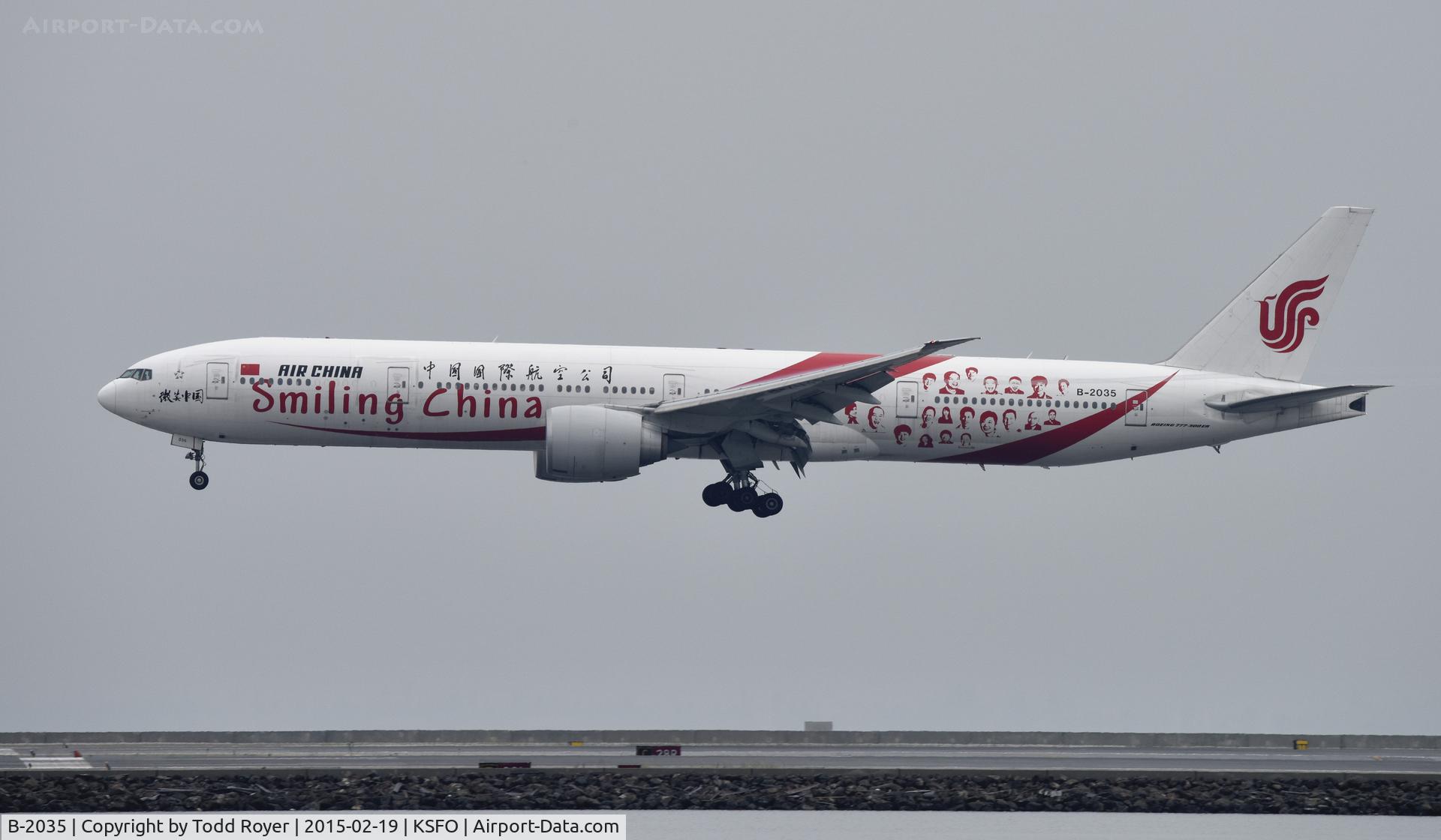 B-2035, 2012 Boeing 777-39L/ER C/N 38674, Landing at SFO