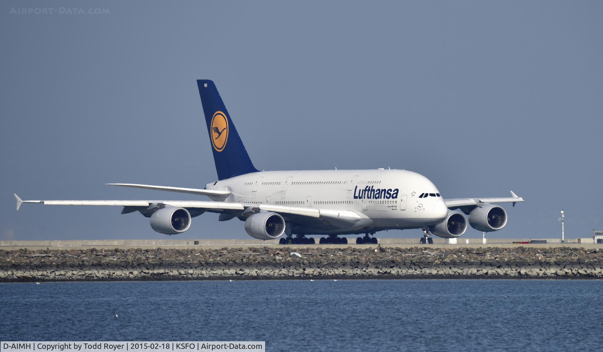 D-AIMH, 2010 Airbus A380-841 C/N 070, Taxiing for departure at SFO