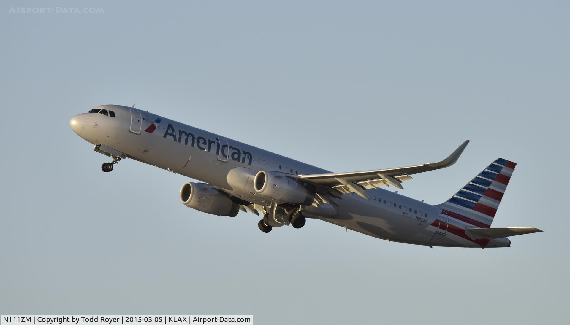 N111ZM, 2014 Airbus A321-231 C/N 5983, Departing LAX on 25R