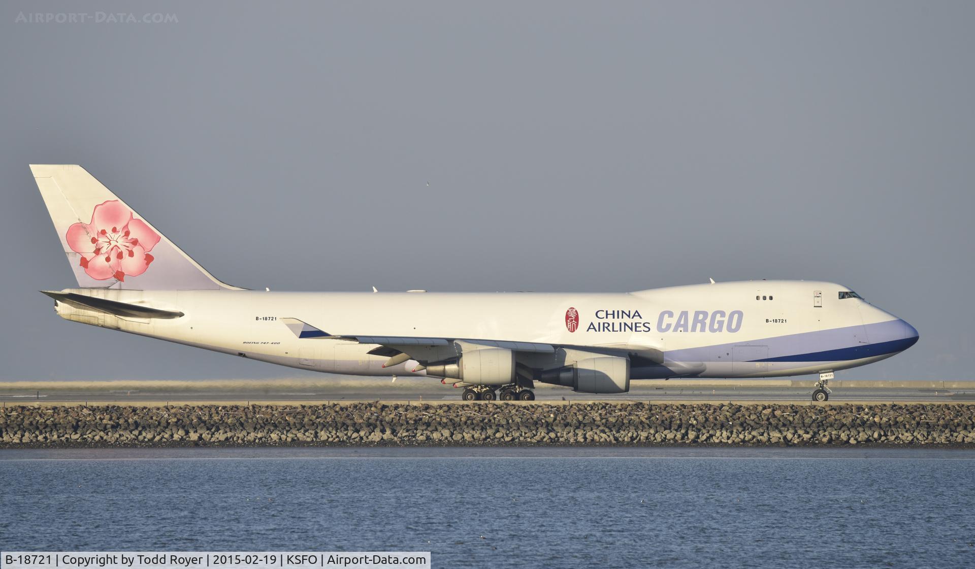B-18721, 2005 Boeing 747-409F/SCD C/N 33738, Taxiing for departure at SFO
