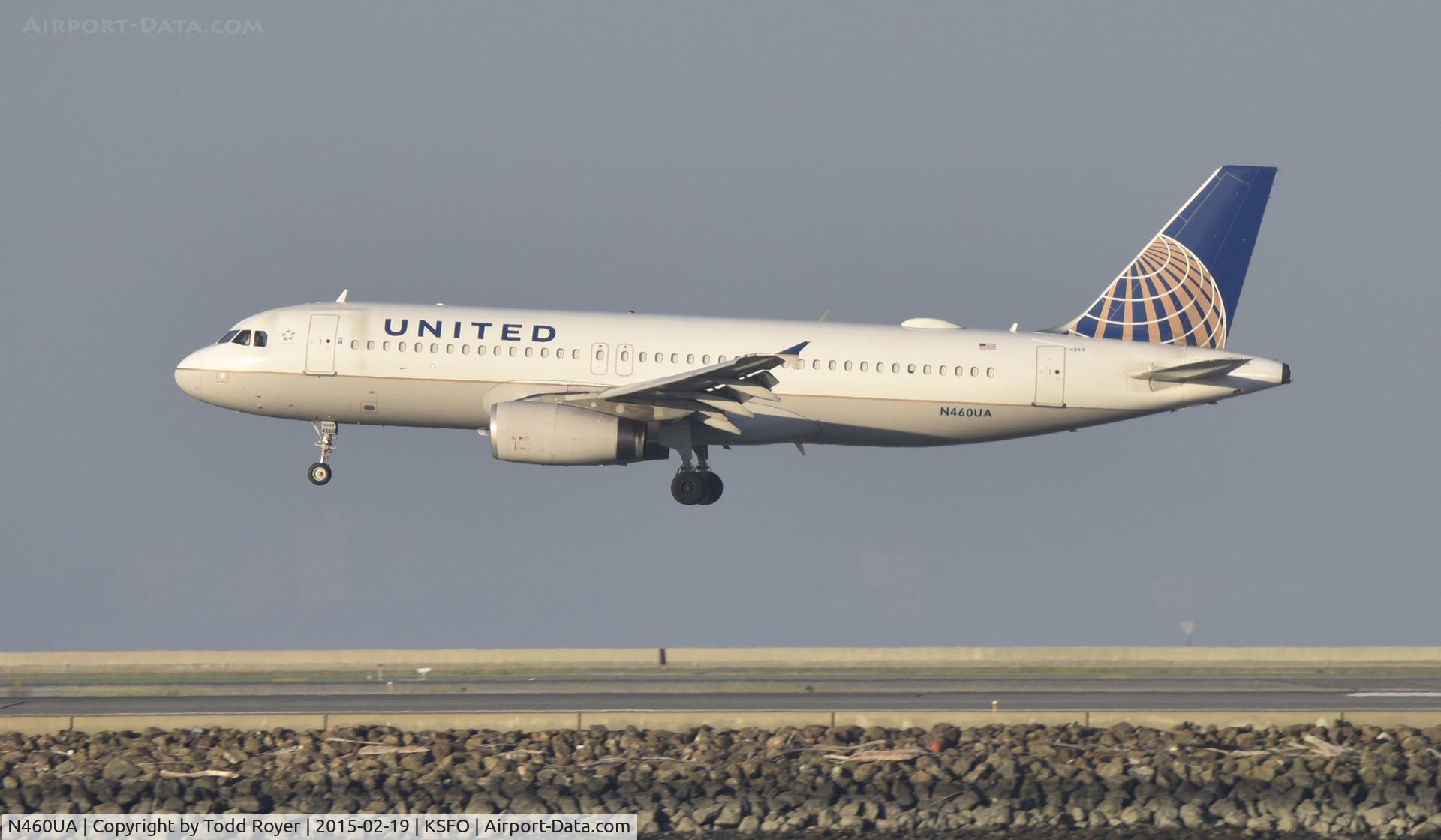 N460UA, 2000 Airbus A320-232 C/N 1248, Landing at SFO