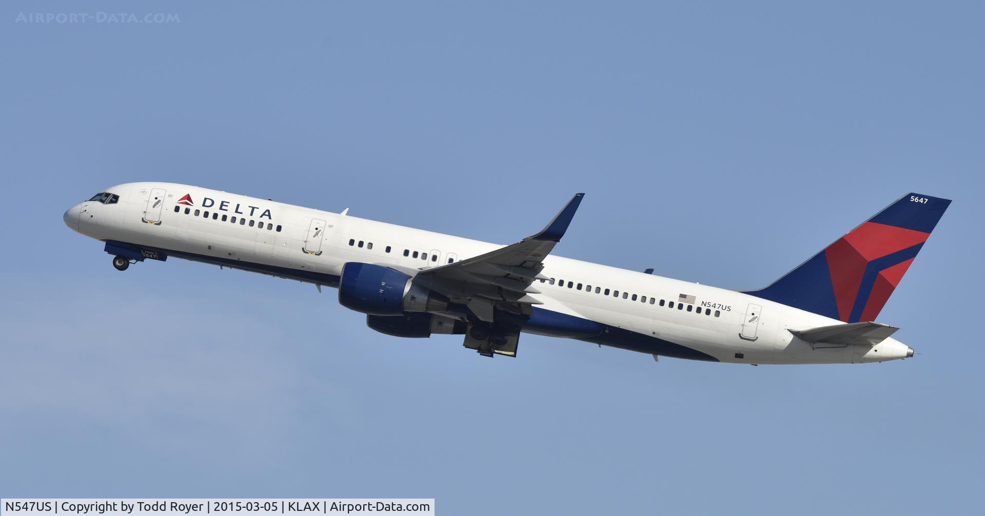 N547US, 1996 Boeing 757-251 C/N 26494, Departing LAX on 25R