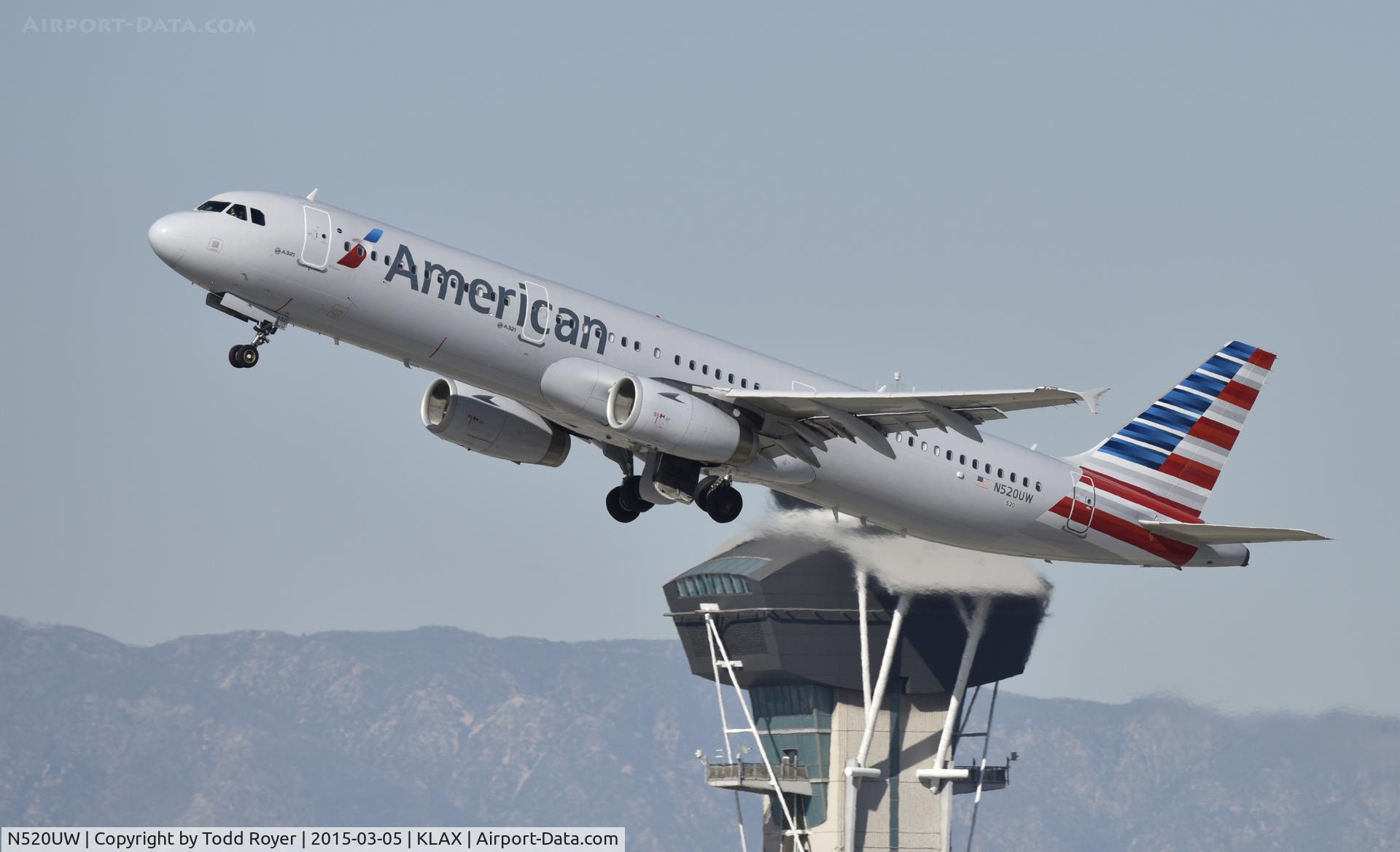 N520UW, 2009 Airbus A321-231 C/N 3924, Departing LAX on 25R