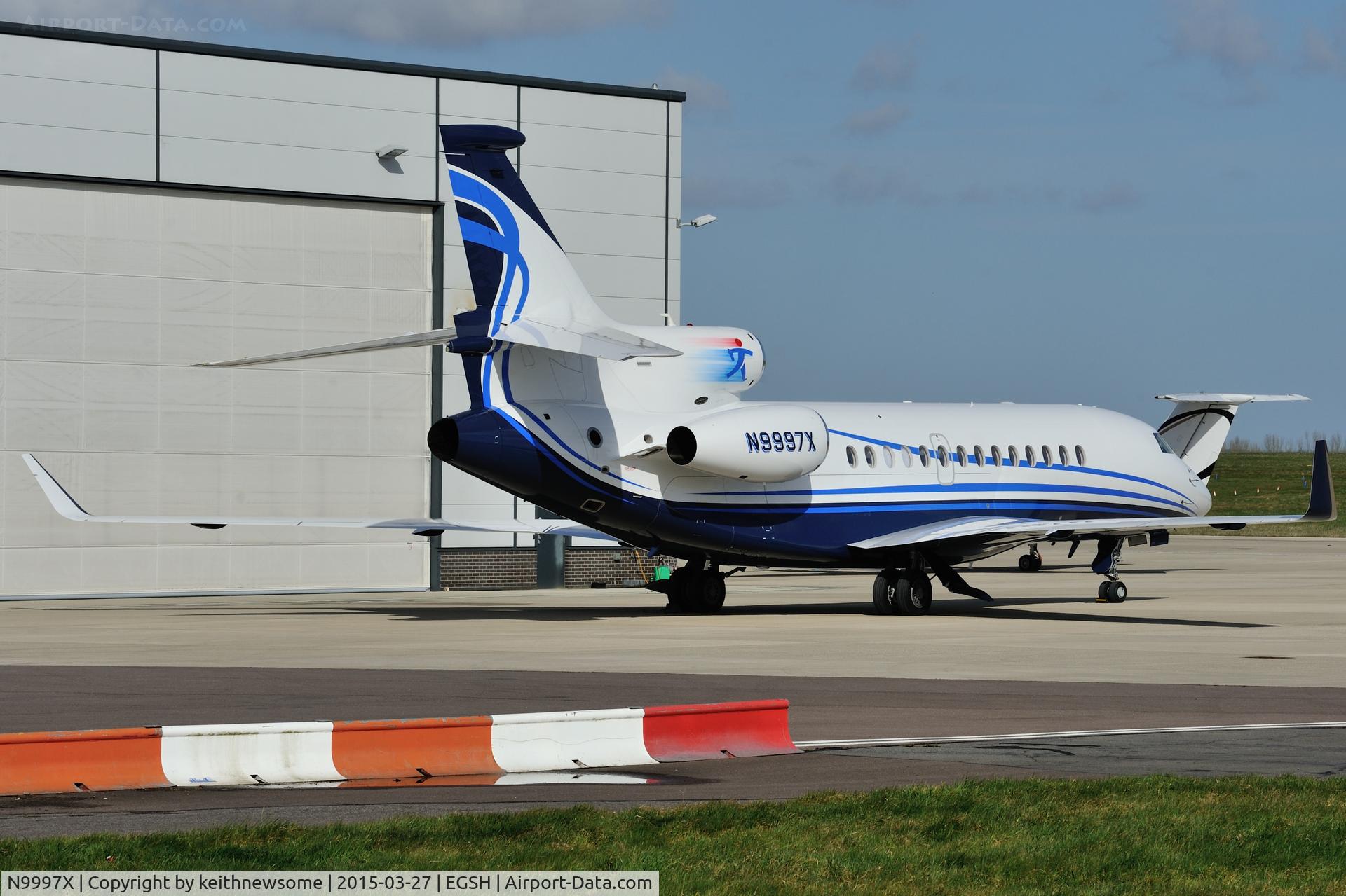 N9997X, 2009 Dassault Falcon 7X C/N 51, Very nice visitor.