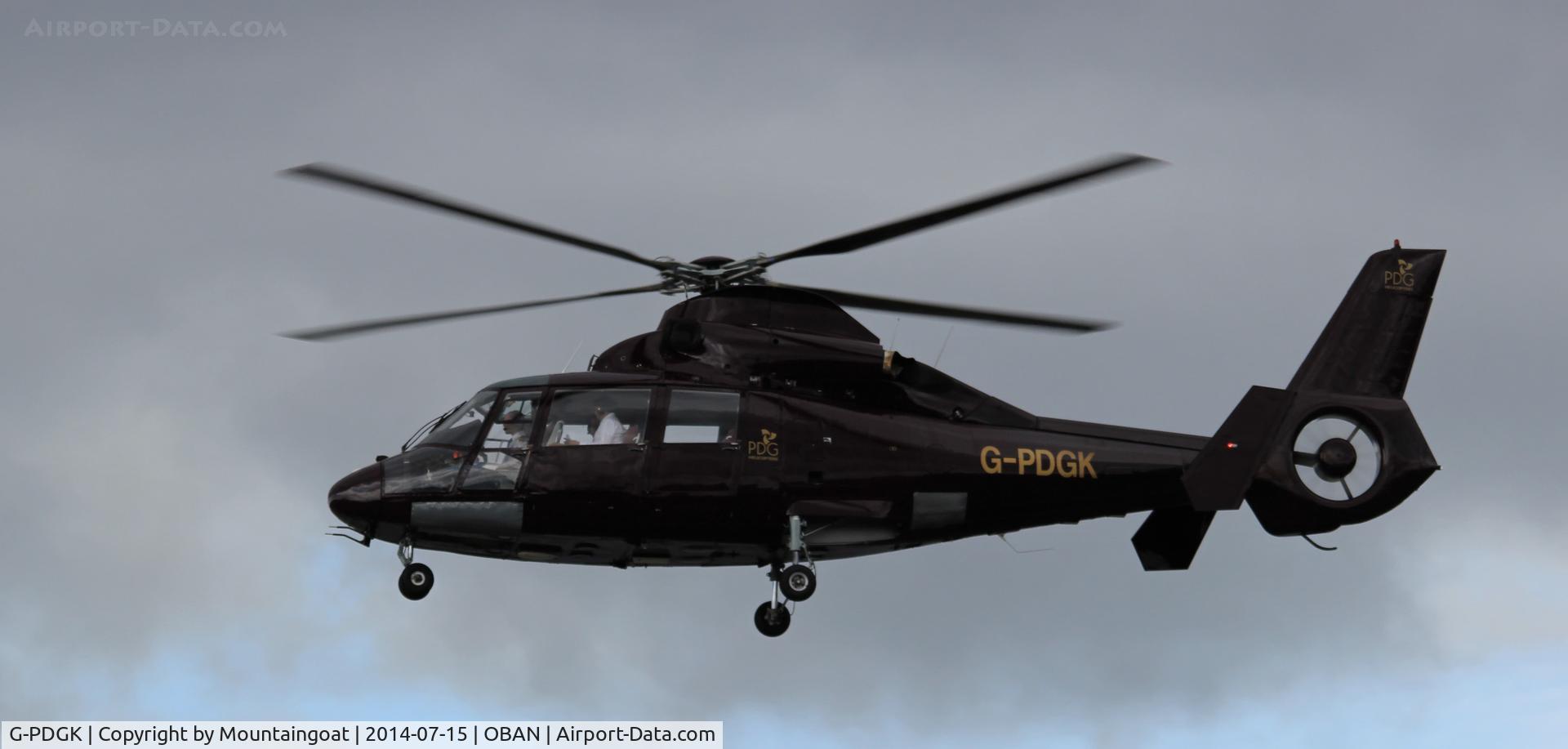 G-PDGK, 1982 Aerospatiale AS-365N-2 Dauphin C/N 6009, Low pass over Runway 19