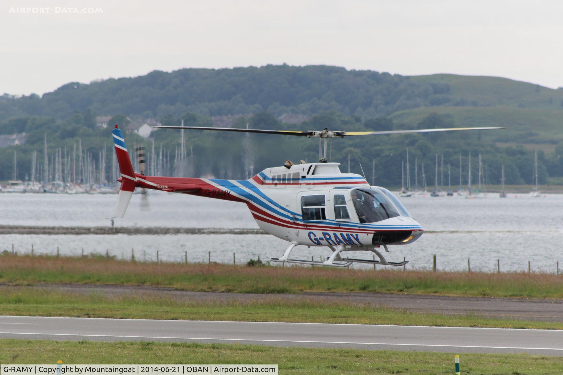 G-RAMY, 1974 Bell 206B JetRanger II C/N 1401, Departing H1
