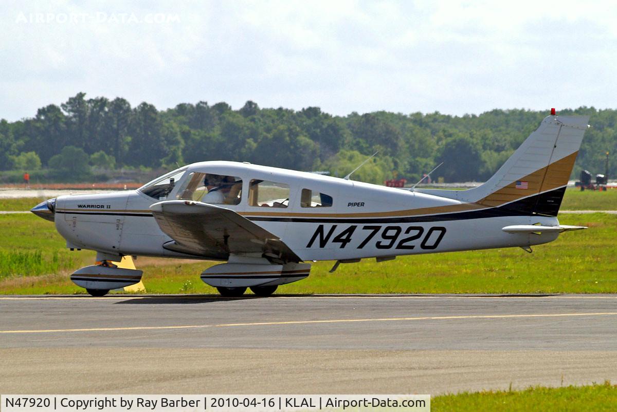 N47920, 1977 Piper PA-28-161 Cherokee Warrior II C/N 28-7816160, Piper PA-28-161 Warrior II [28-7816160] Lakeland-Linder~N 16/04/2010