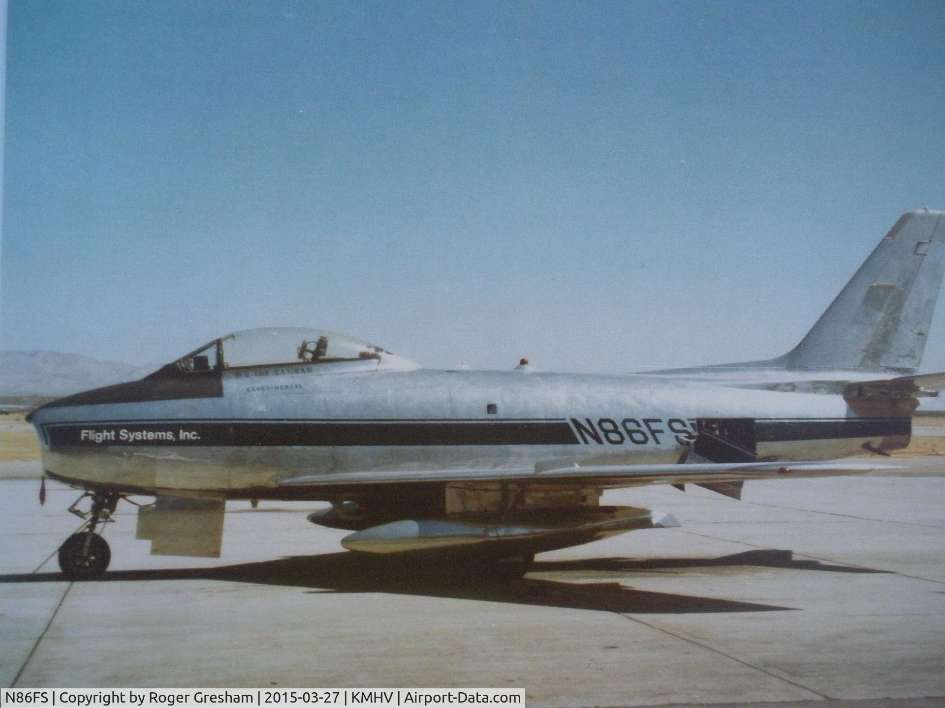 N86FS, 1954 Canadair F-86 MK.5 Sabre C/N 1157, taken at Mohave Airport
