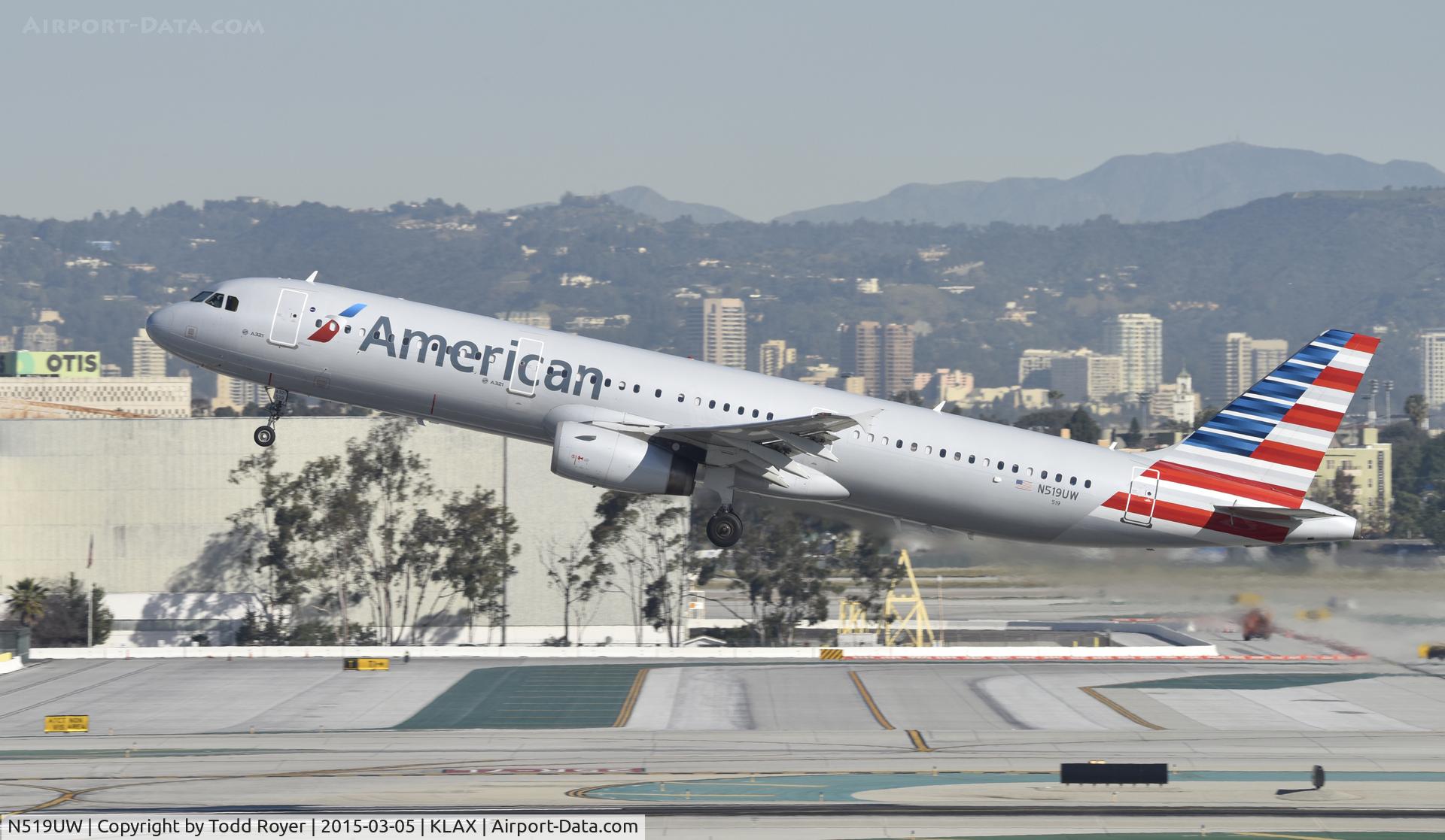 N519UW, 2009 Airbus A321-231 C/N 3881, Departing LAX on 25R
