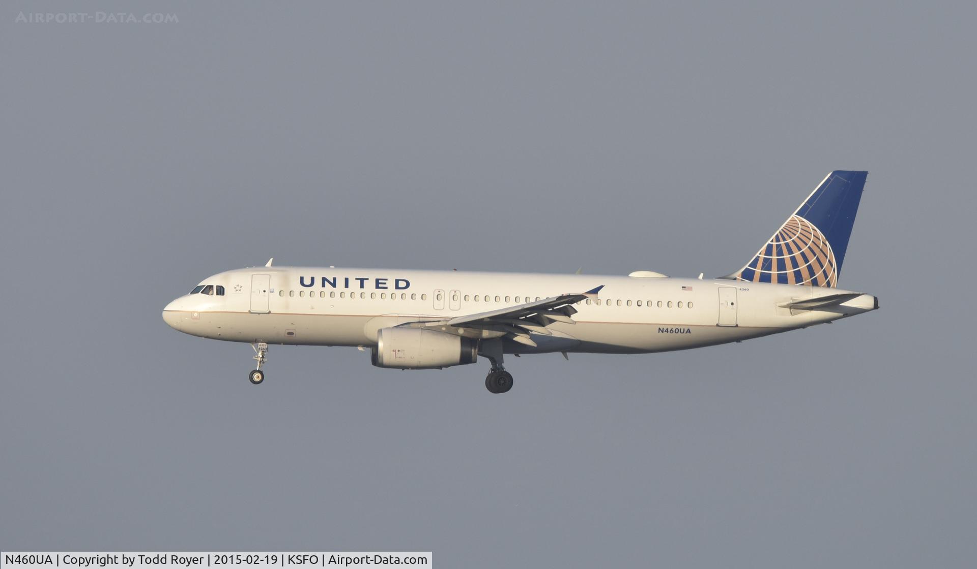 N460UA, 2000 Airbus A320-232 C/N 1248, Landing at SFO