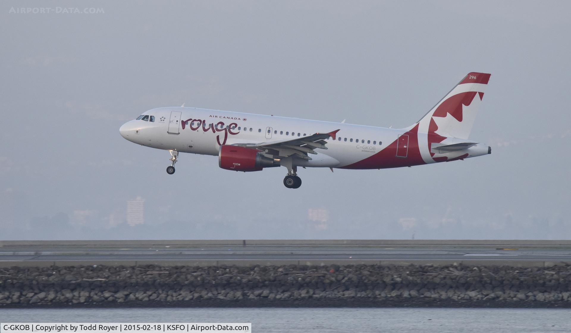 C-GKOB, 2002 Airbus A319-112 C/N 1853, Landing at SFO