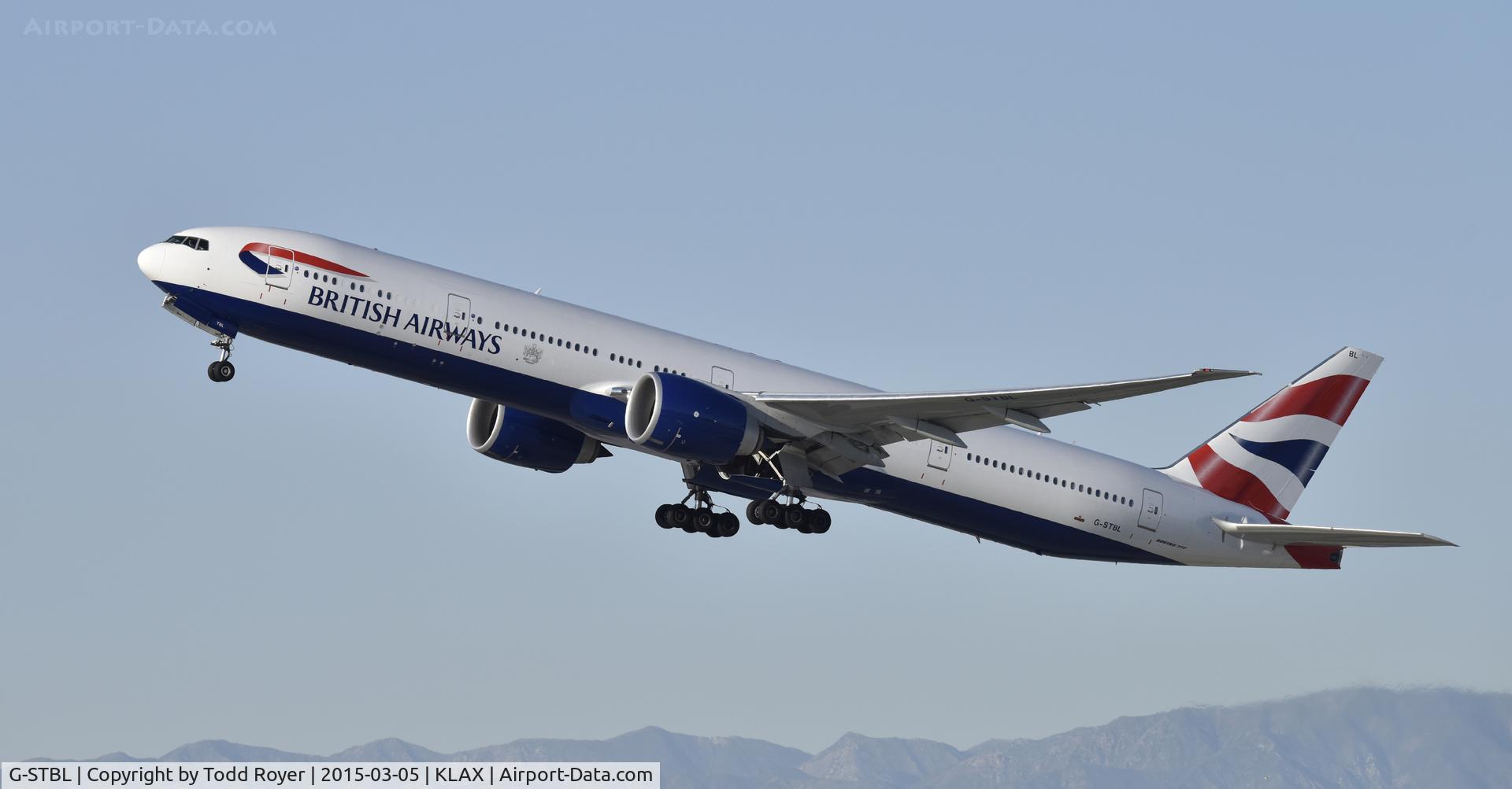 G-STBL, 2014 Boeing 777-336/ER C/N 42124, Departing LAX on 25R