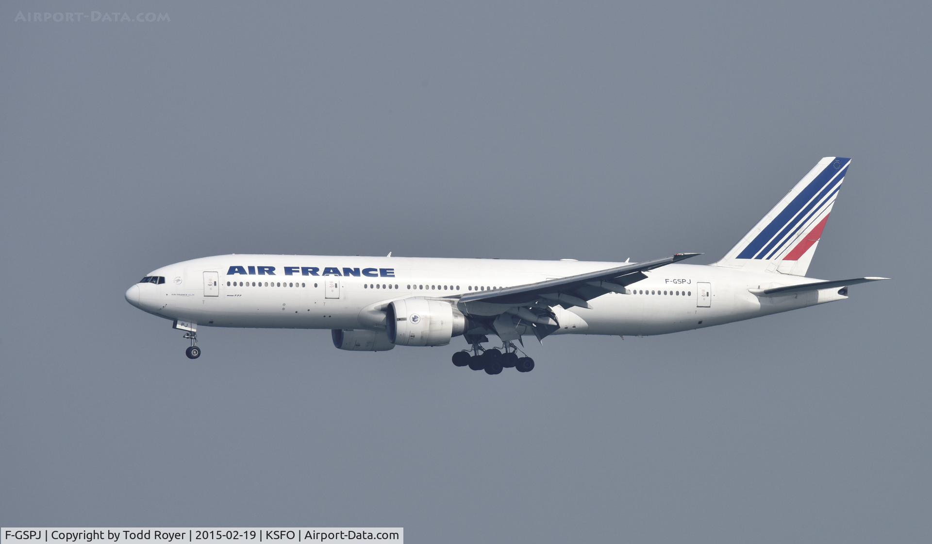 F-GSPJ, 1999 Boeing 777-228/ER C/N 29009, Landing at SFO