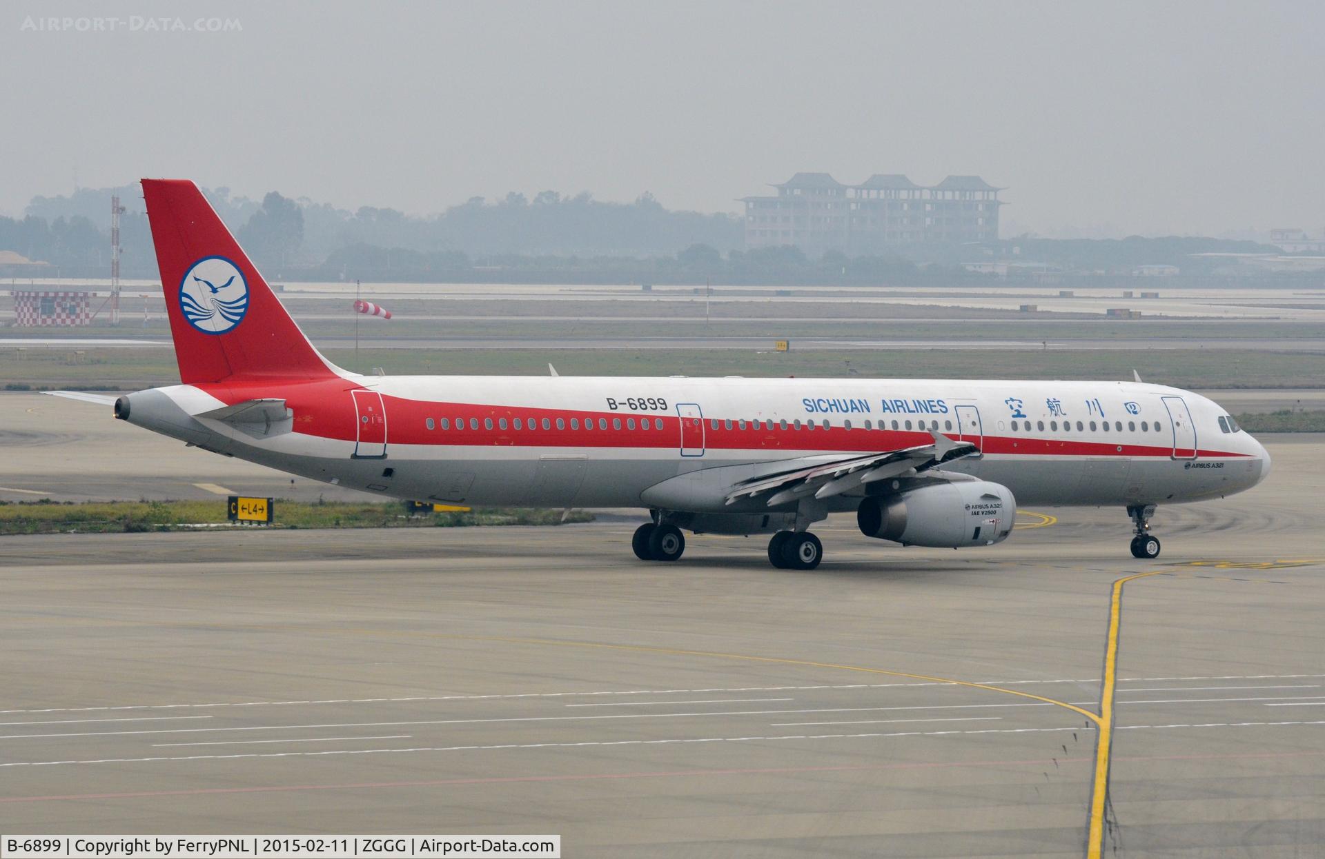 B-6899, 2012 Airbus A321-231 C/N 5233, Sichuan A321 taxying out