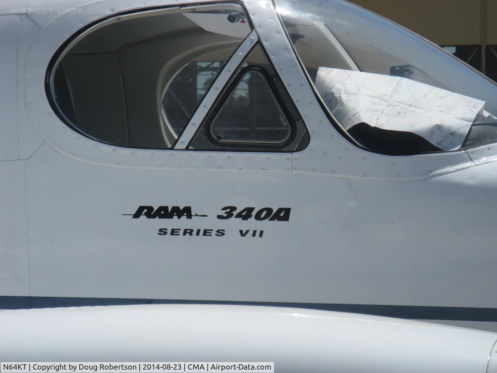N64KT, 1978 Cessna 340A RAM IV C/N 340A0045, 1978 Cessna 340A RAM IV, two Lycoming TSIO-520-NB 325 Hp each, RAM conversion logo