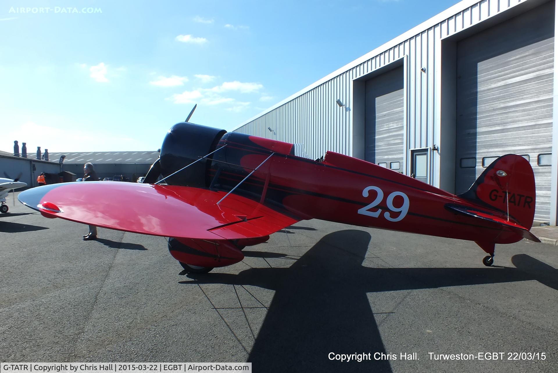 G-TATR, 2012 Travel Air Type R Racer Replica C/N LAA 362-14892, at the Vintage Aircraft Club spring rally