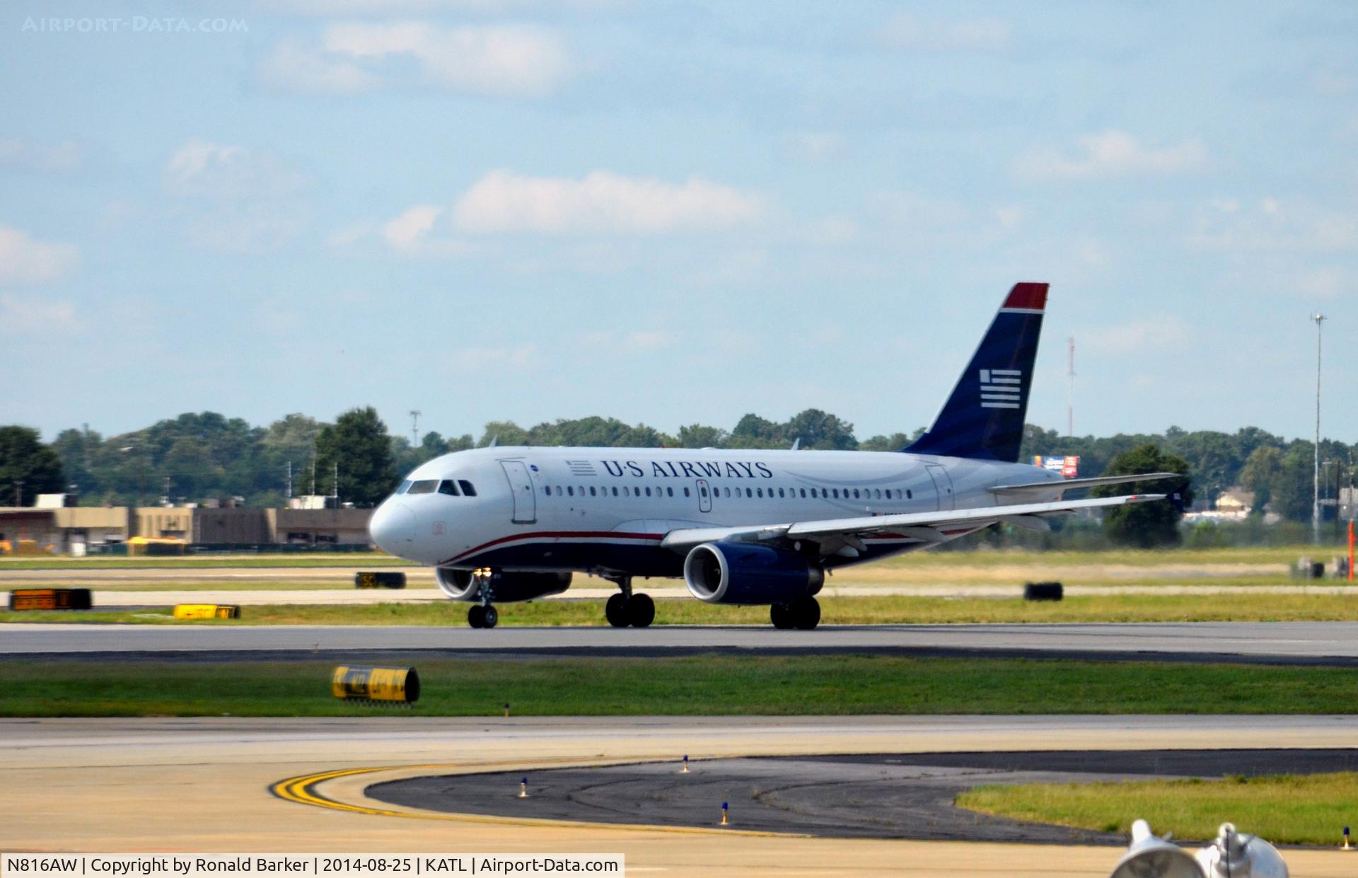 N816AW, 2000 Airbus A319-132 C/N 1350, Takeoff Atlanta