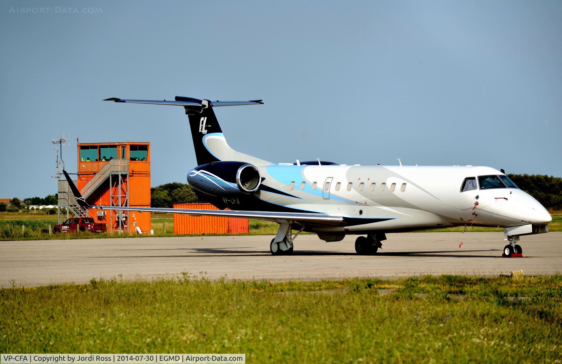 VP-CFA, 2010 Embraer EMB-135BJ Legacy C/N 14500637, SAMCO Aviation Legacy on the ground at Lydd