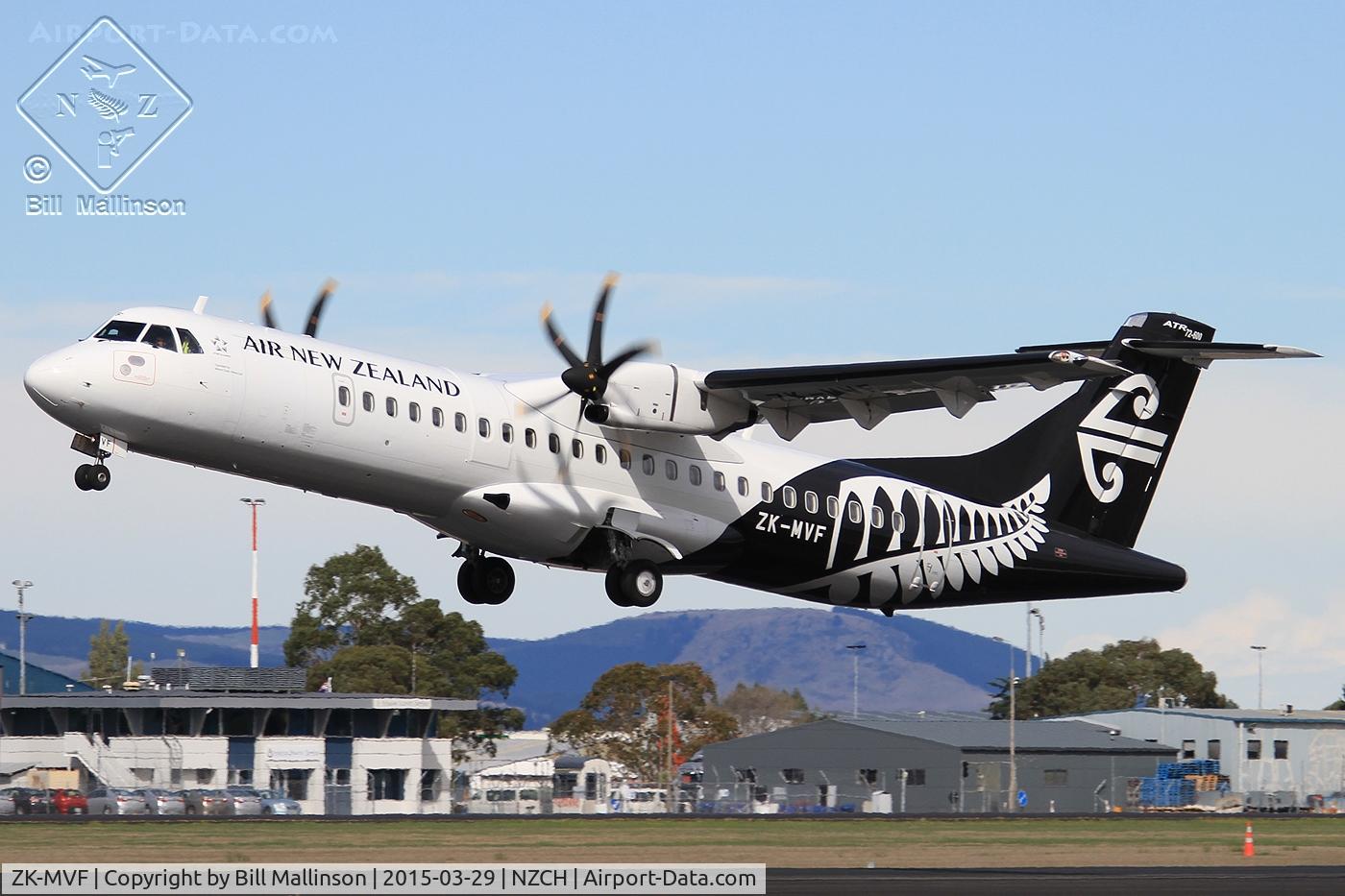 ZK-MVF, 2015 ATR 72-600 C/N 1228, away from 02 to HLZ