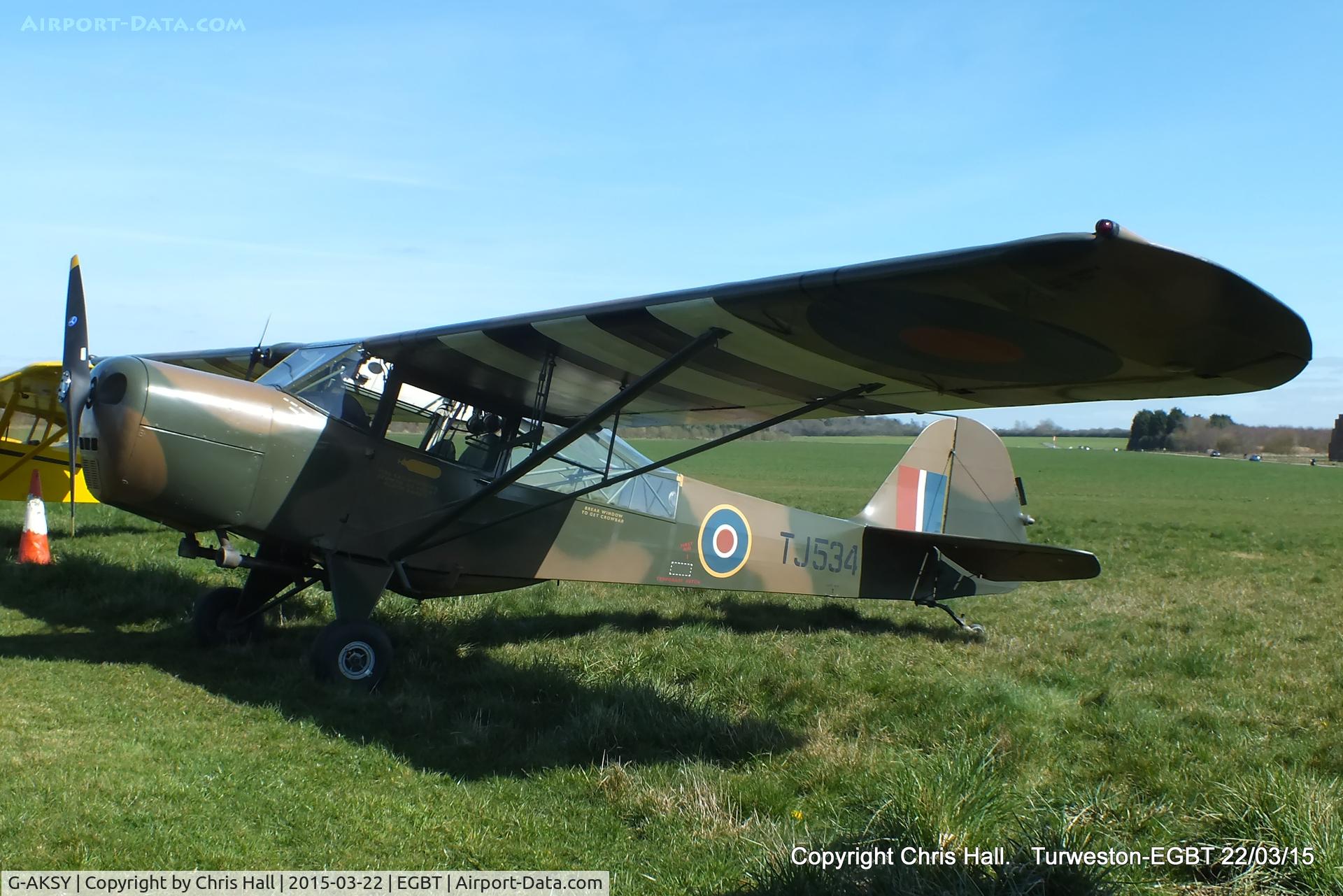 G-AKSY, 1944 Taylorcraft J Auster 5 C/N 1567, at the Vintage Aircraft Club spring rally