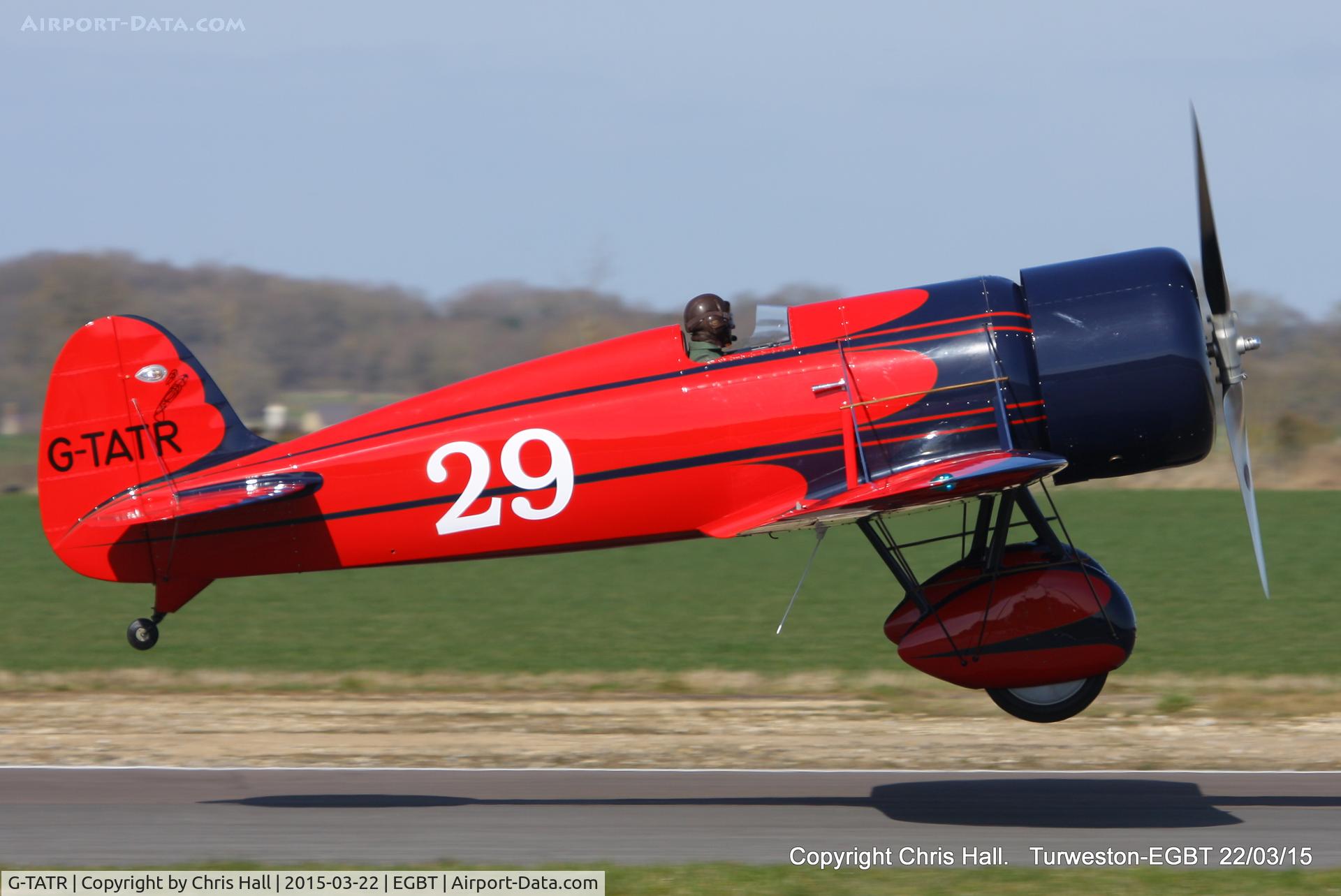 G-TATR, 2012 Travel Air Type R Racer Replica C/N LAA 362-14892, at the Vintage Aircraft Club spring rally