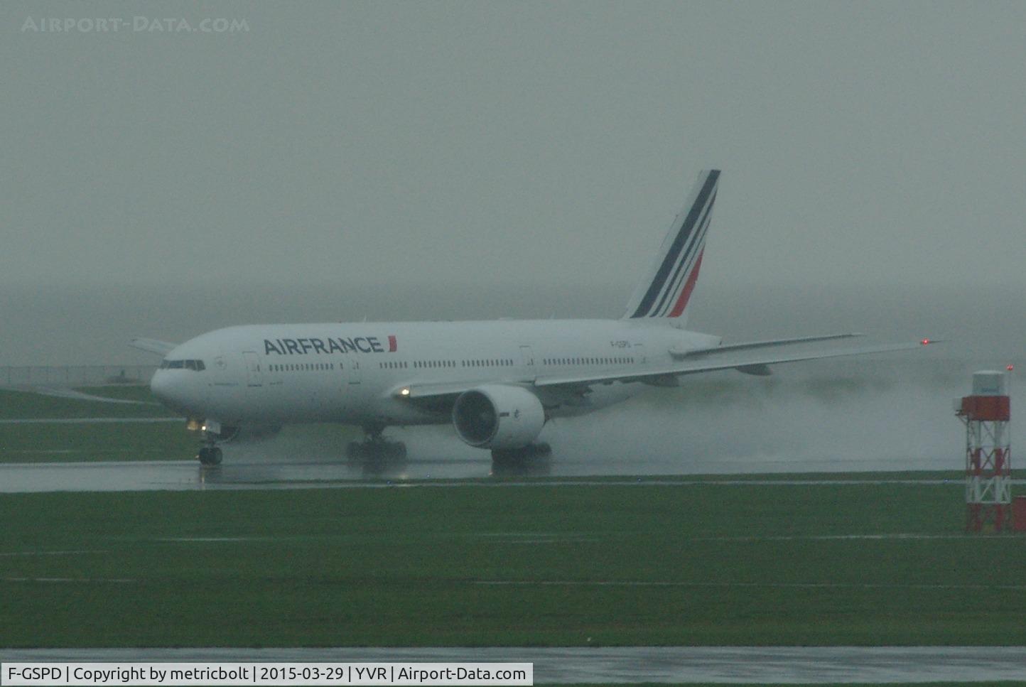 F-GSPD, 1998 Boeing 777-228/ER C/N 29005, Le premier vol Vancouver a Paris AF379