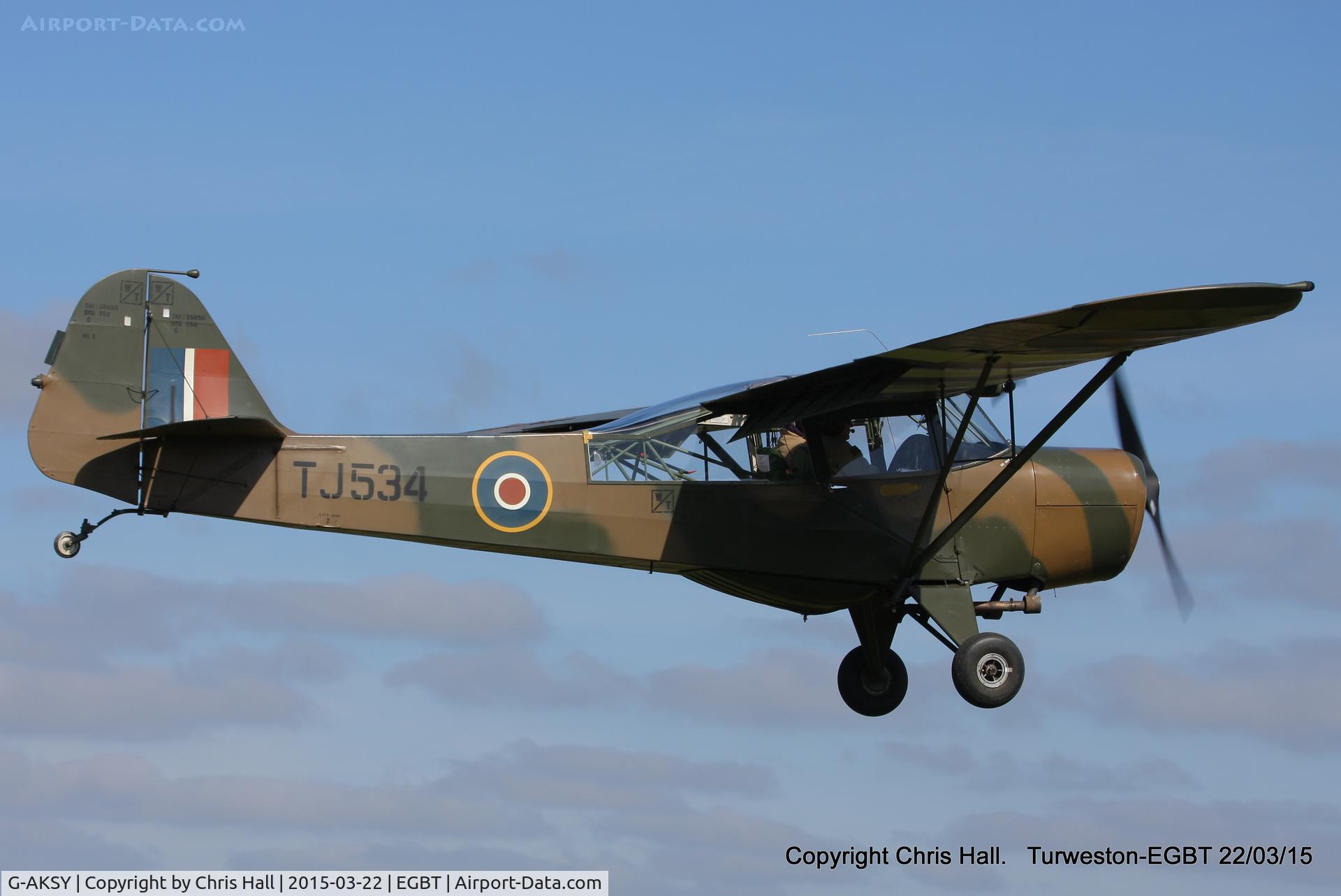 G-AKSY, 1944 Taylorcraft J Auster 5 C/N 1567, at the Vintage Aircraft Club spring rally