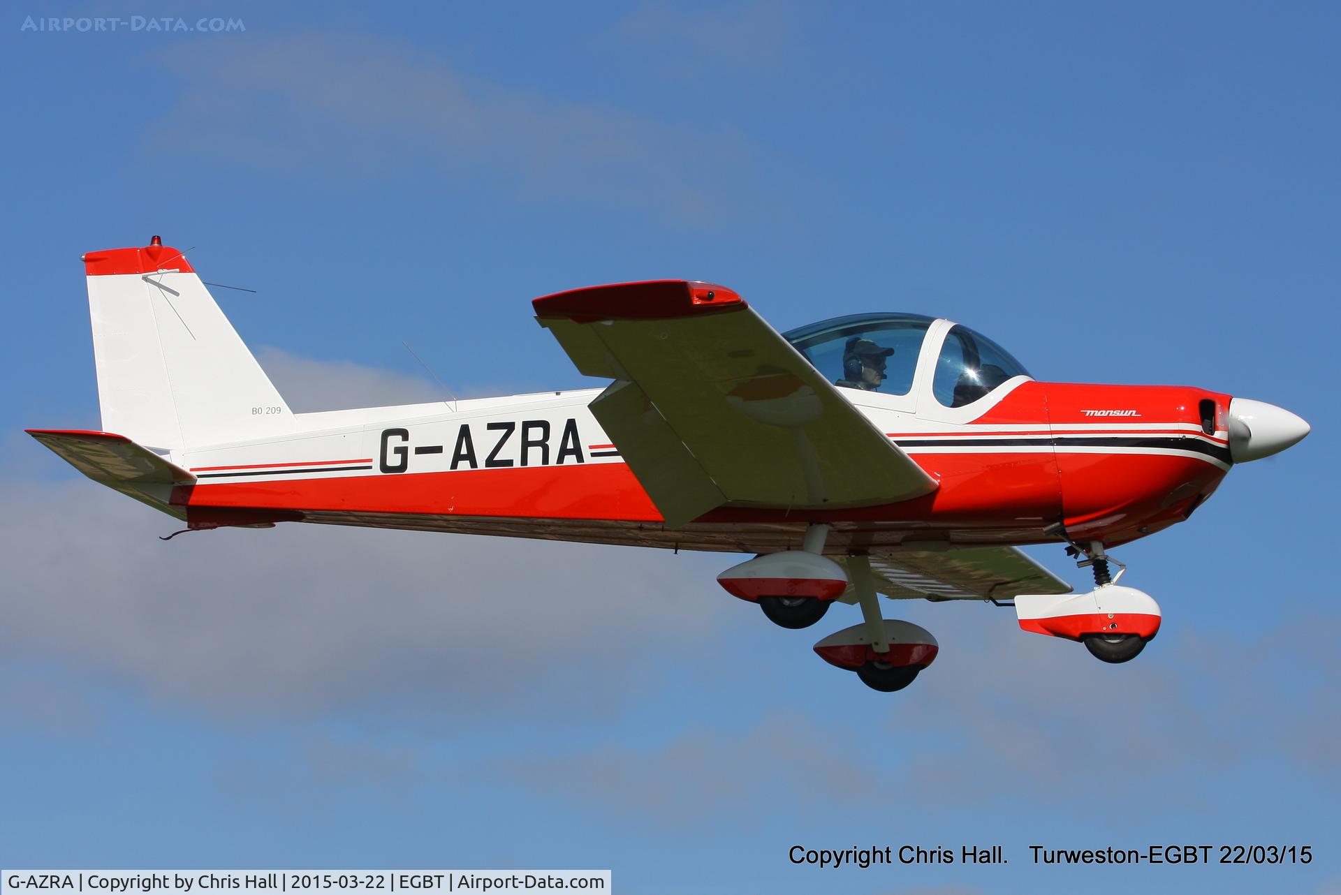 G-AZRA, 1972 Bolkow Bo-209 Monsun C/N 192, at the Vintage Aircraft Club spring rally
