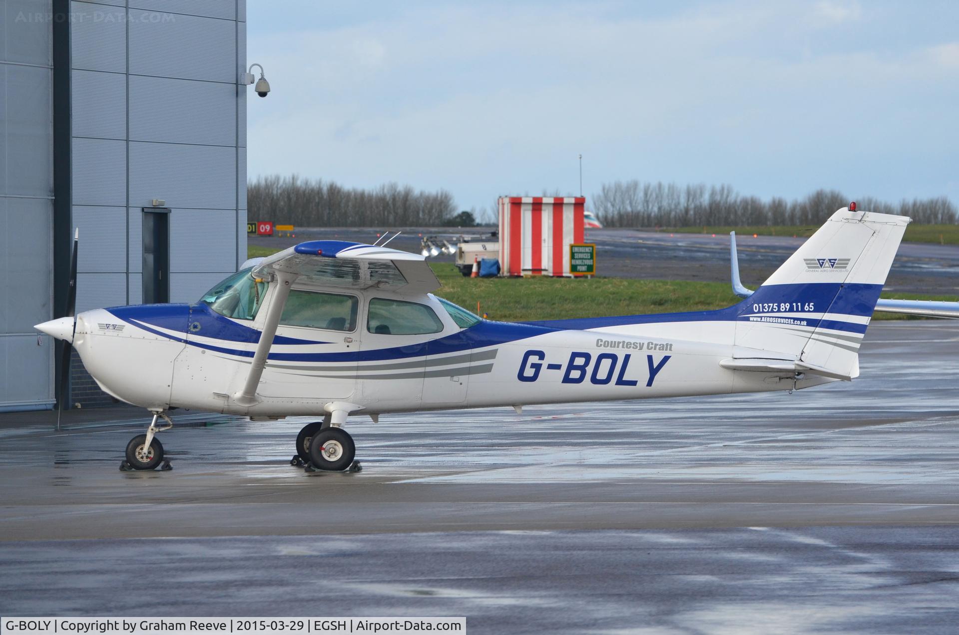 G-BOLY, 1977 Cessna 172N C/N 172-69004, Parked at Norwich.