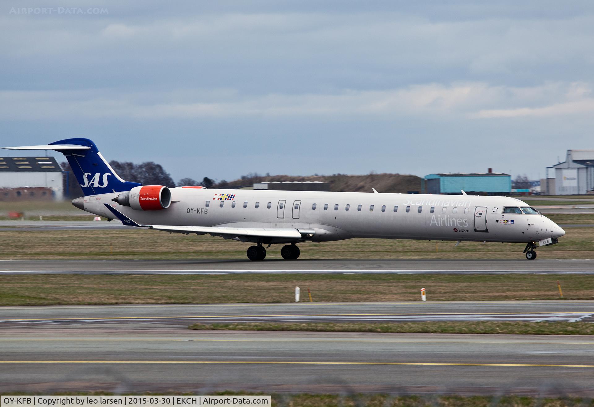 OY-KFB, 2008 Bombardier CRJ-900 (CL-600-2D24) C/N 15211, Copenhagen 30.3.15 with operated by Cimber