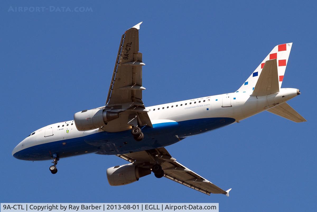 9A-CTL, 2000 Airbus A319-112 C/N 1252, Airbus A319-112 [1252] (Croatia Airlines) Home~G 01/08/2013. On approach 27R.