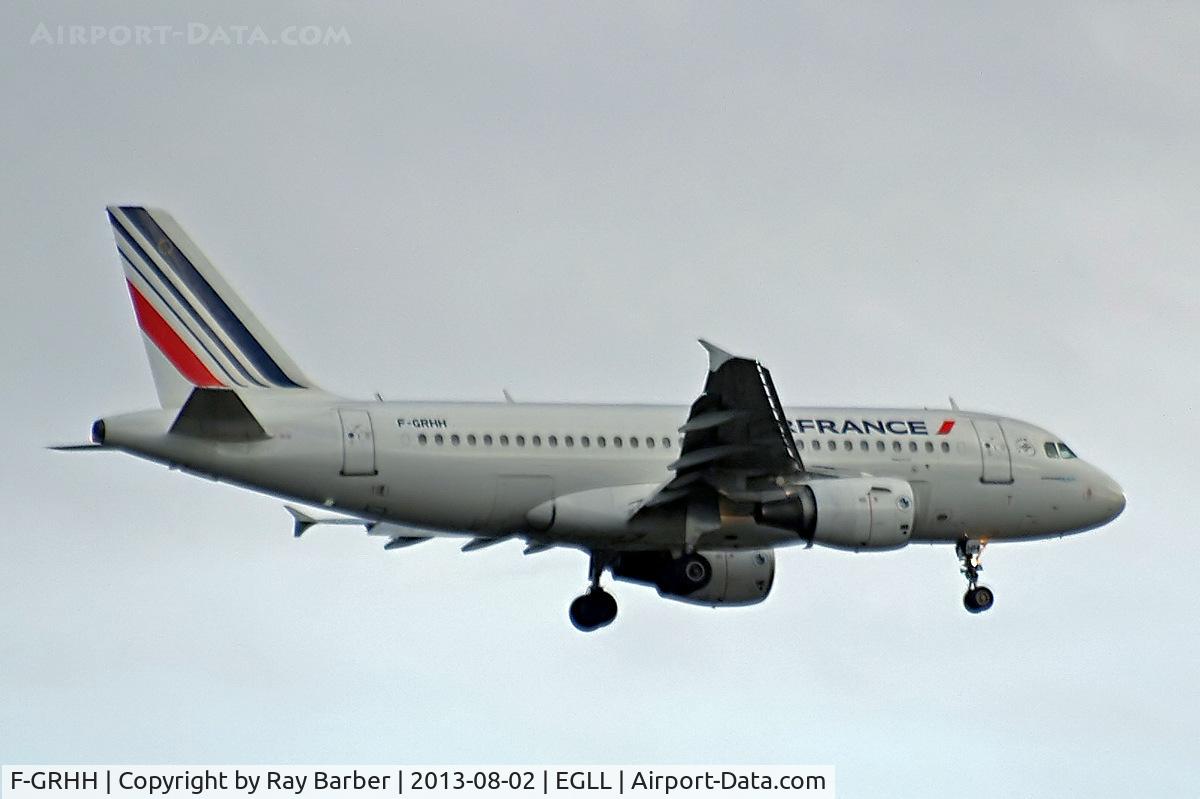 F-GRHH, 1999 Airbus A319-111 C/N 1151, Airbus A319-111 [1151] (Air France) Home~G 02/08/2013. On approach 27L.