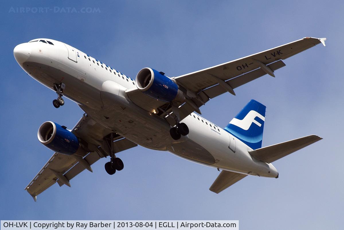 OH-LVK, 2004 Airbus A319-112 C/N 2124, Airbus A319-112 [2124] (Finnair) Home~G 04/08/2013. On approach 27R.