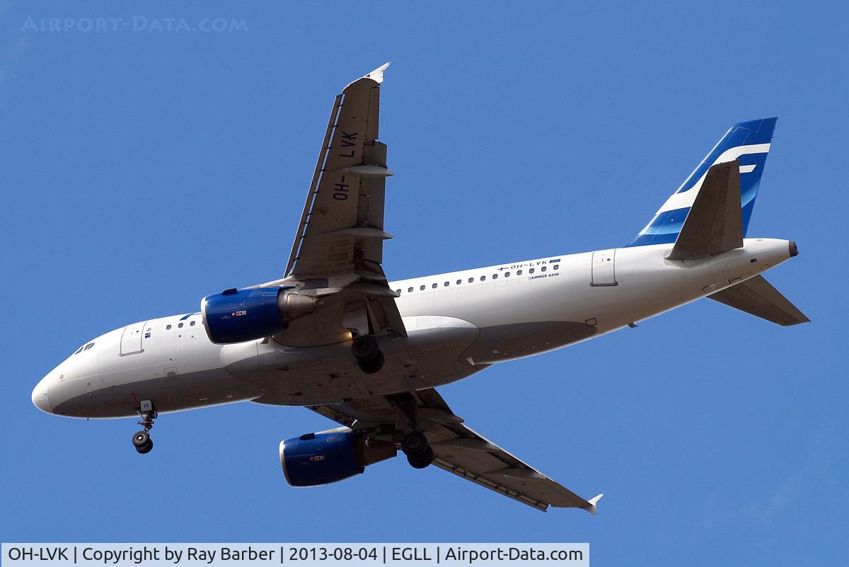 OH-LVK, 2004 Airbus A319-112 C/N 2124, Airbus A319-112 [2124] (Finnair) Home~G 04/08/2013. On approach 27R.