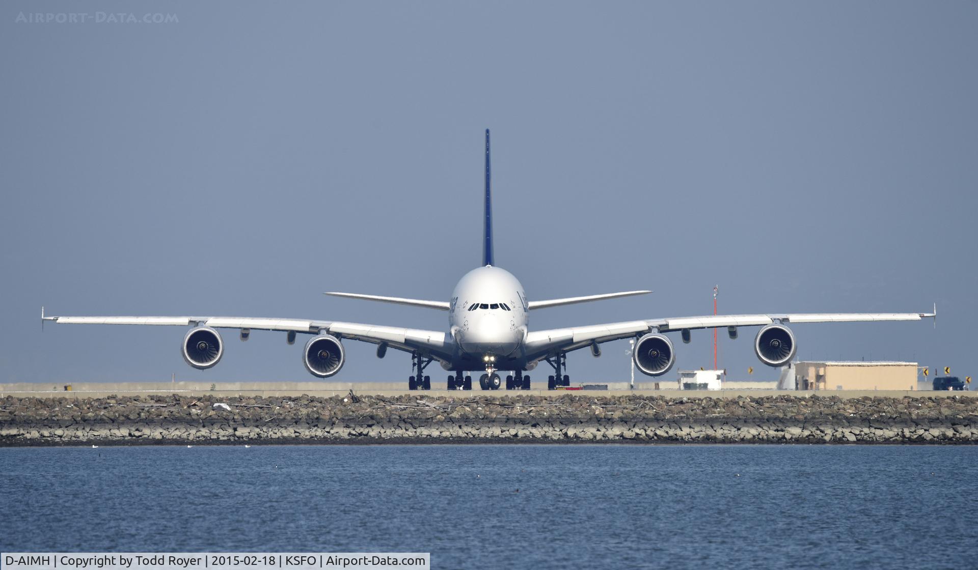 D-AIMH, 2010 Airbus A380-841 C/N 070, Waiting to depart SFO