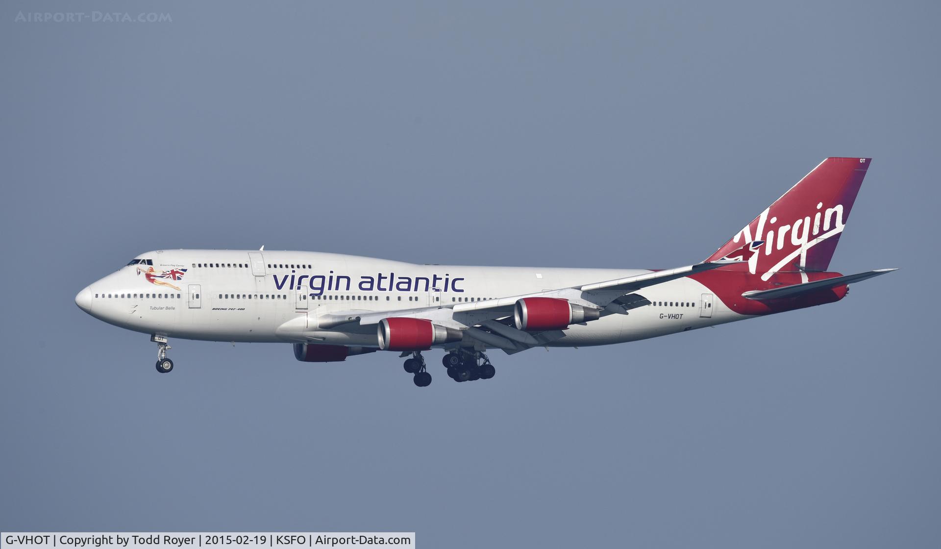 G-VHOT, 1994 Boeing 747-4Q8 C/N 26326, Landing at SFO