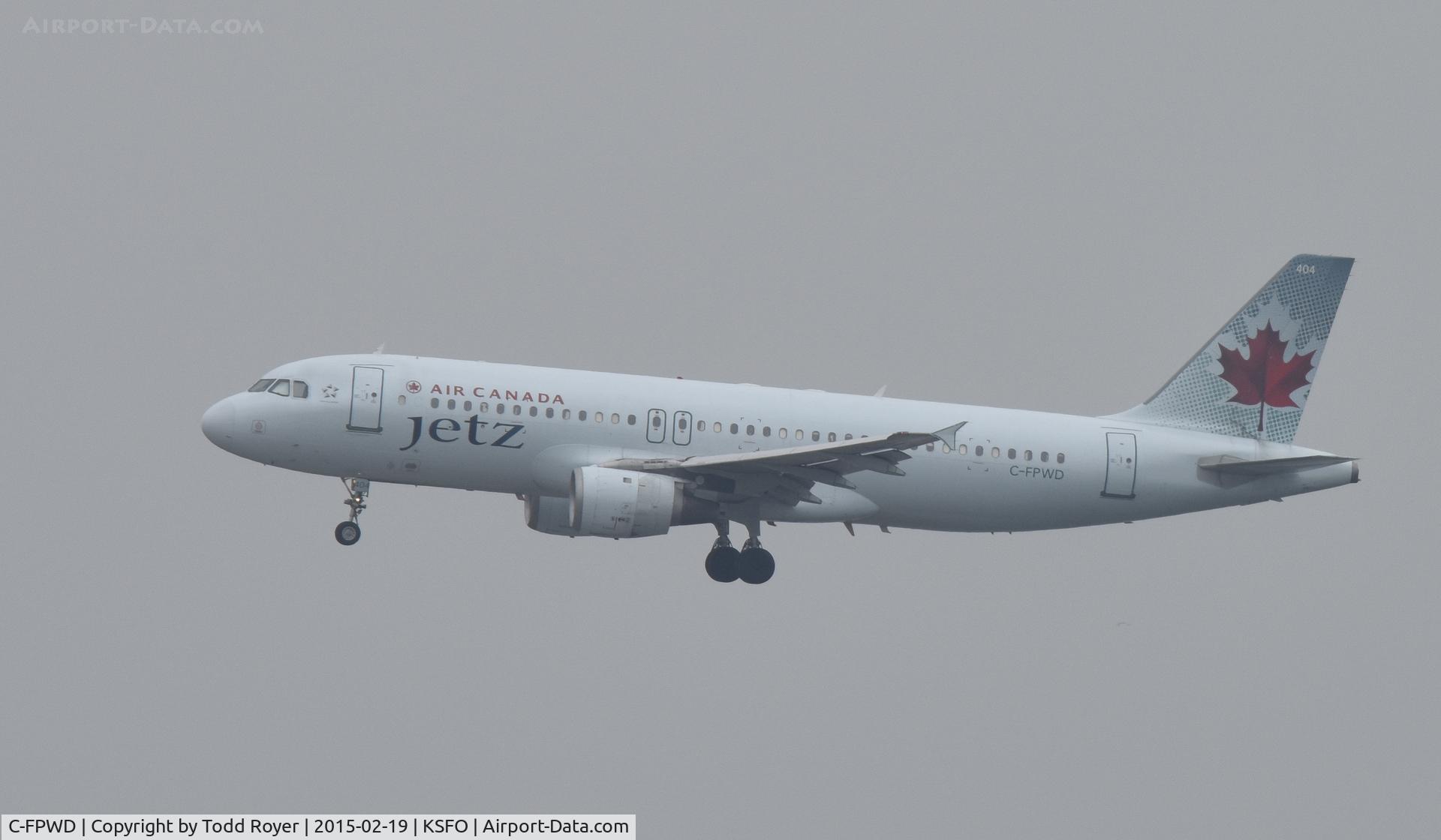 C-FPWD, 1991 Airbus A320-211 C/N 231, Landing at SFO