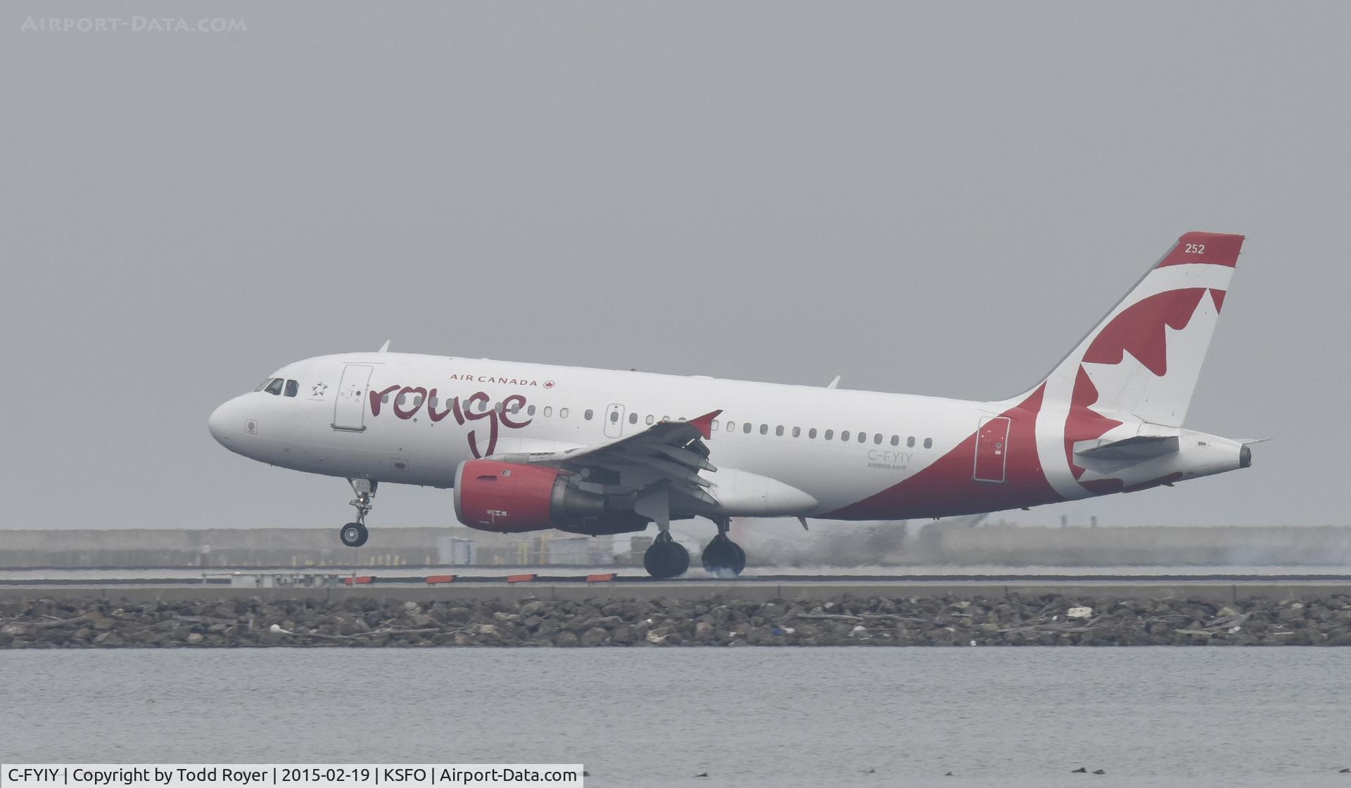 C-FYIY, 1996 Airbus A319-114 C/N 634, Landing at SFO