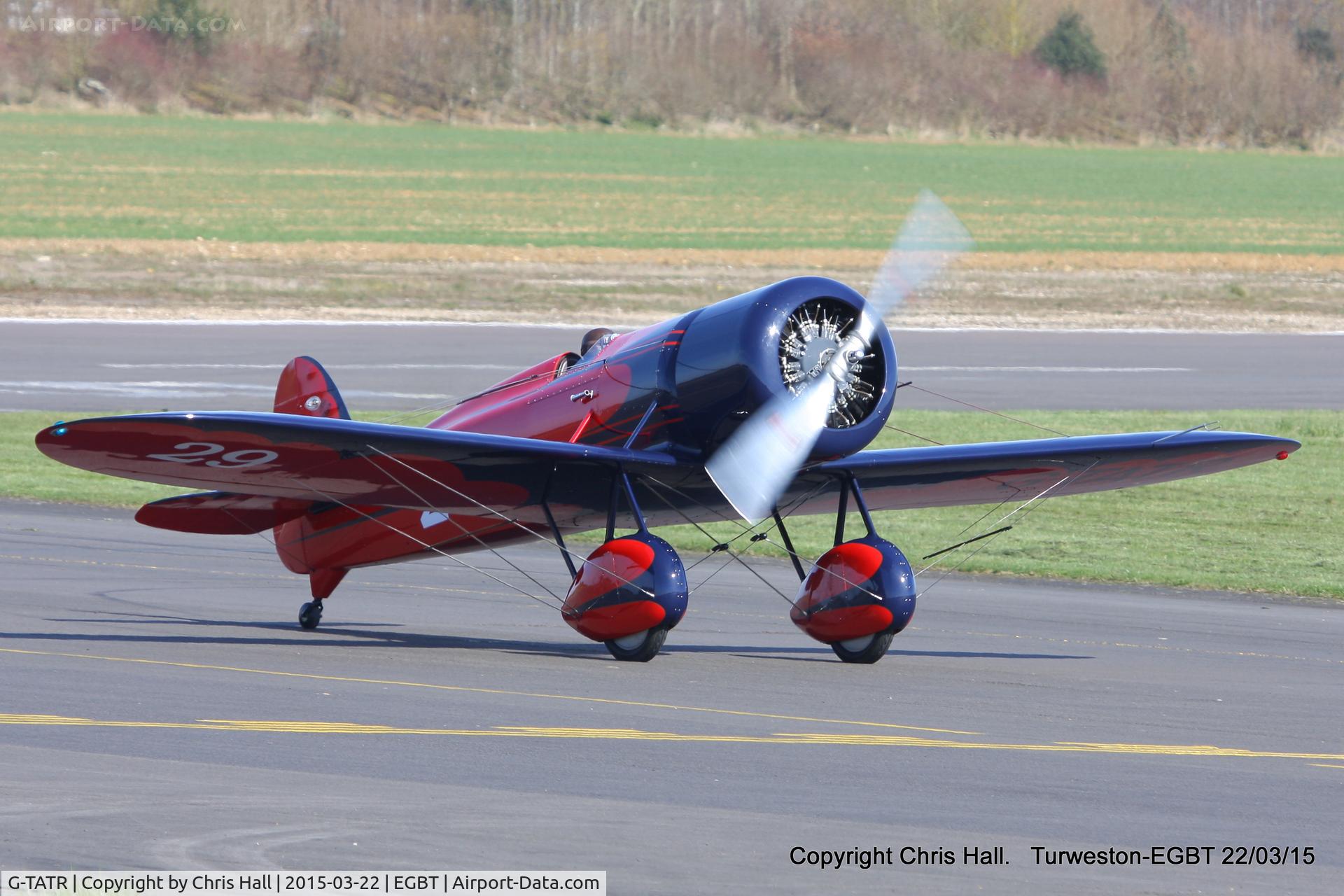 G-TATR, 2012 Travel Air Type R Racer Replica C/N LAA 362-14892, at the Vintage Aircraft Club spring rally