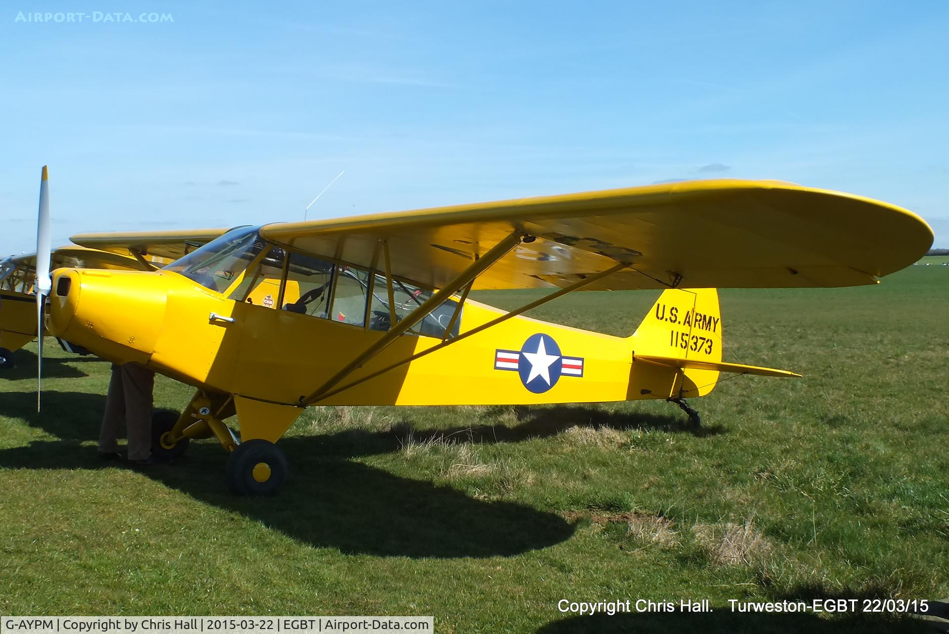 G-AYPM, 1951 Piper L-18C Super Cub C/N 18-1373, at the Vintage Aircraft Club spring rally