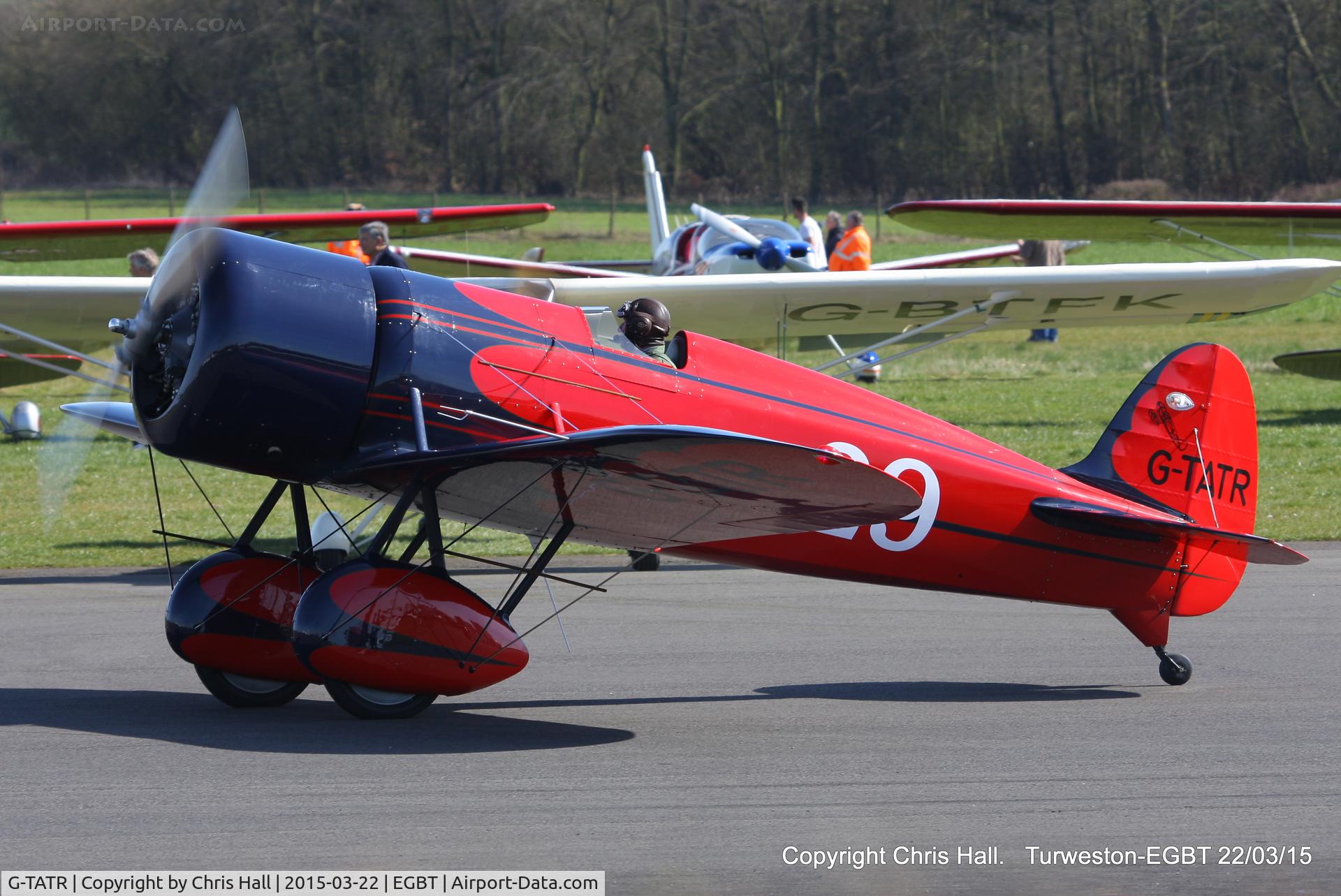 G-TATR, 2012 Travel Air Type R Racer Replica C/N LAA 362-14892, at the Vintage Aircraft Club spring rally