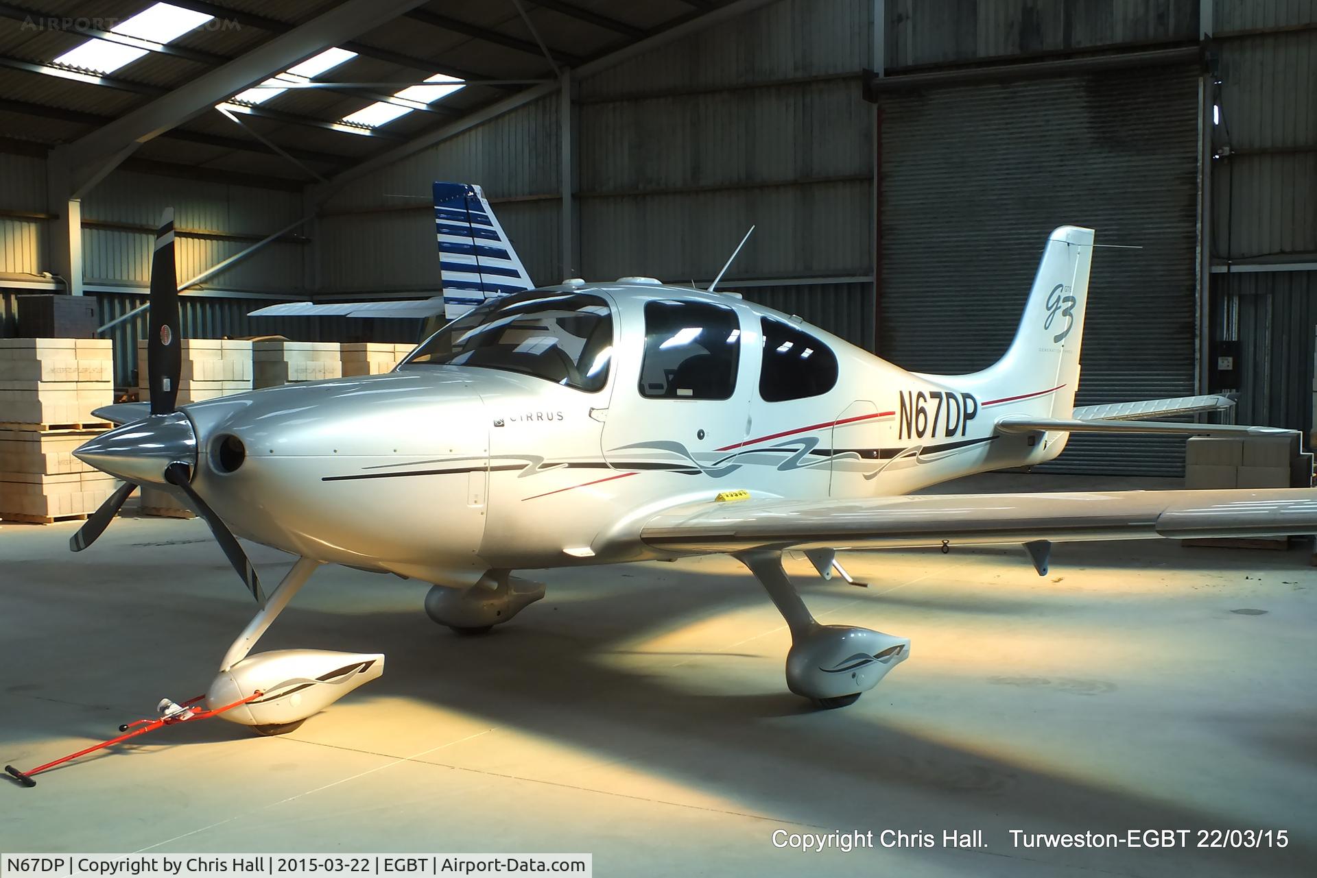 N67DP, 2008 Cirrus SR22 G3 GTS C/N 2933, hangared at Turweston