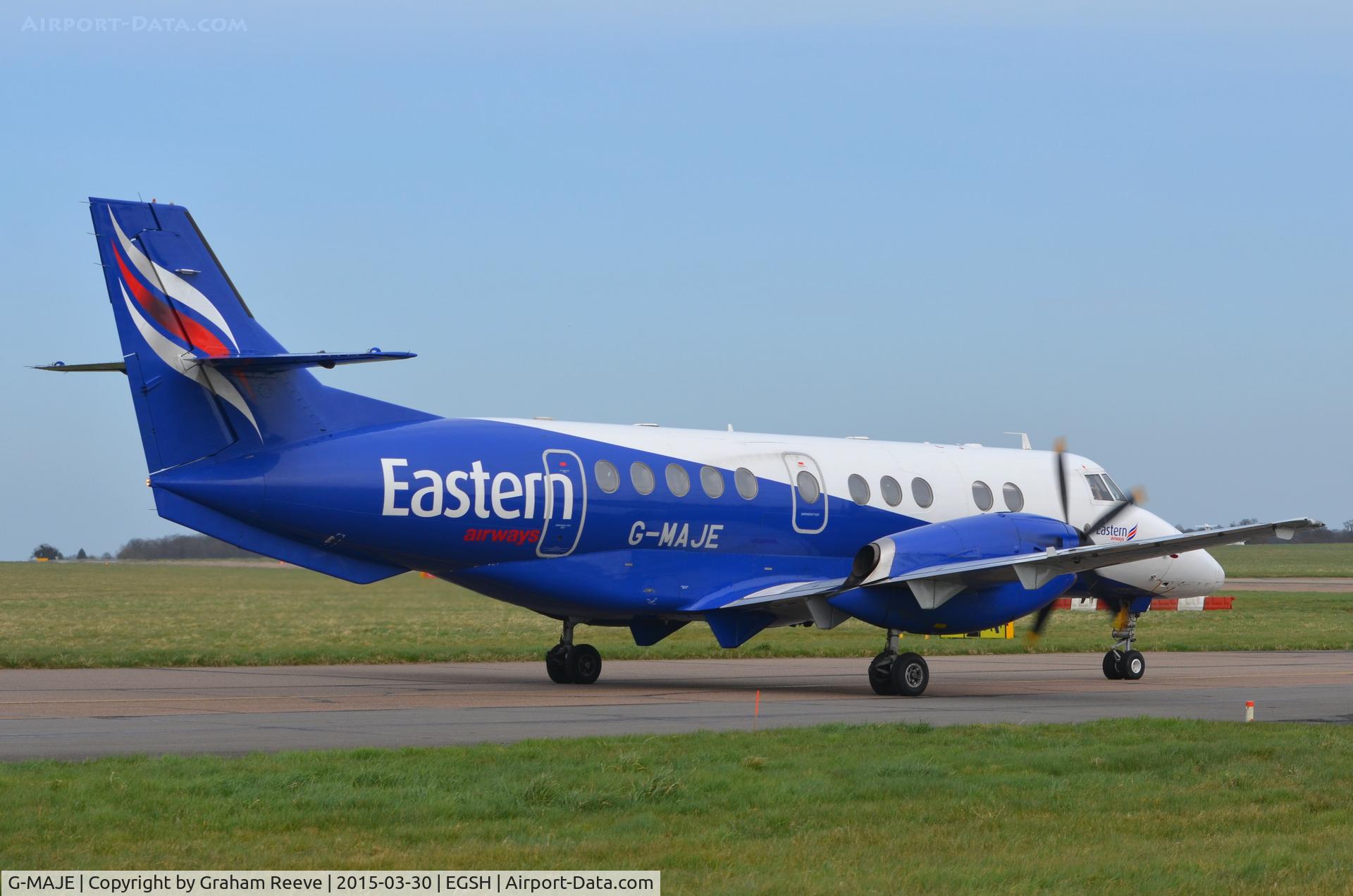 G-MAJE, 1992 British Aerospace Jetstream 41 C/N 41007, Just landed at Norwich.