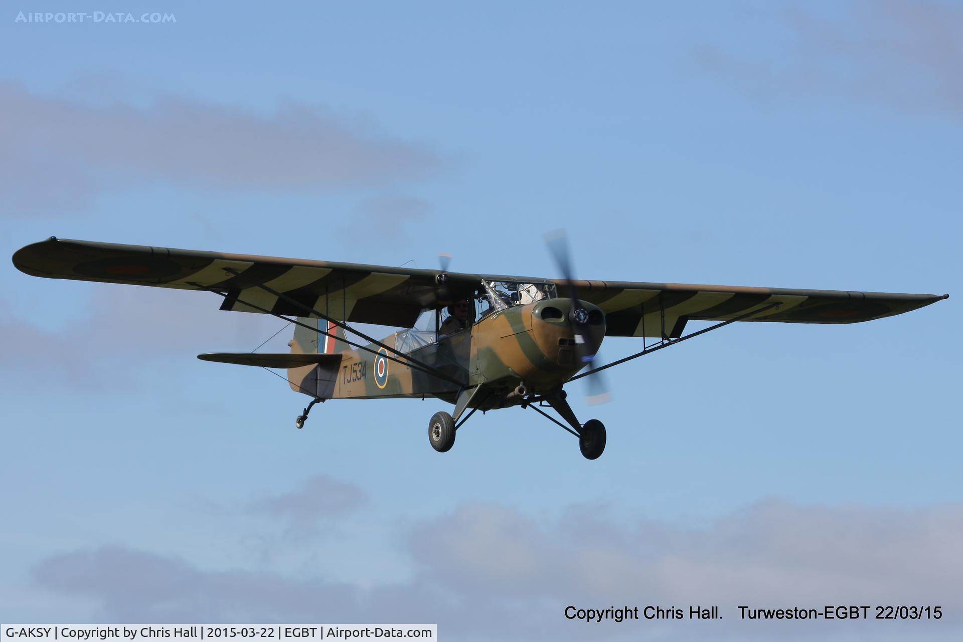 G-AKSY, 1944 Taylorcraft J Auster 5 C/N 1567, at the Vintage Aircraft Club spring rally