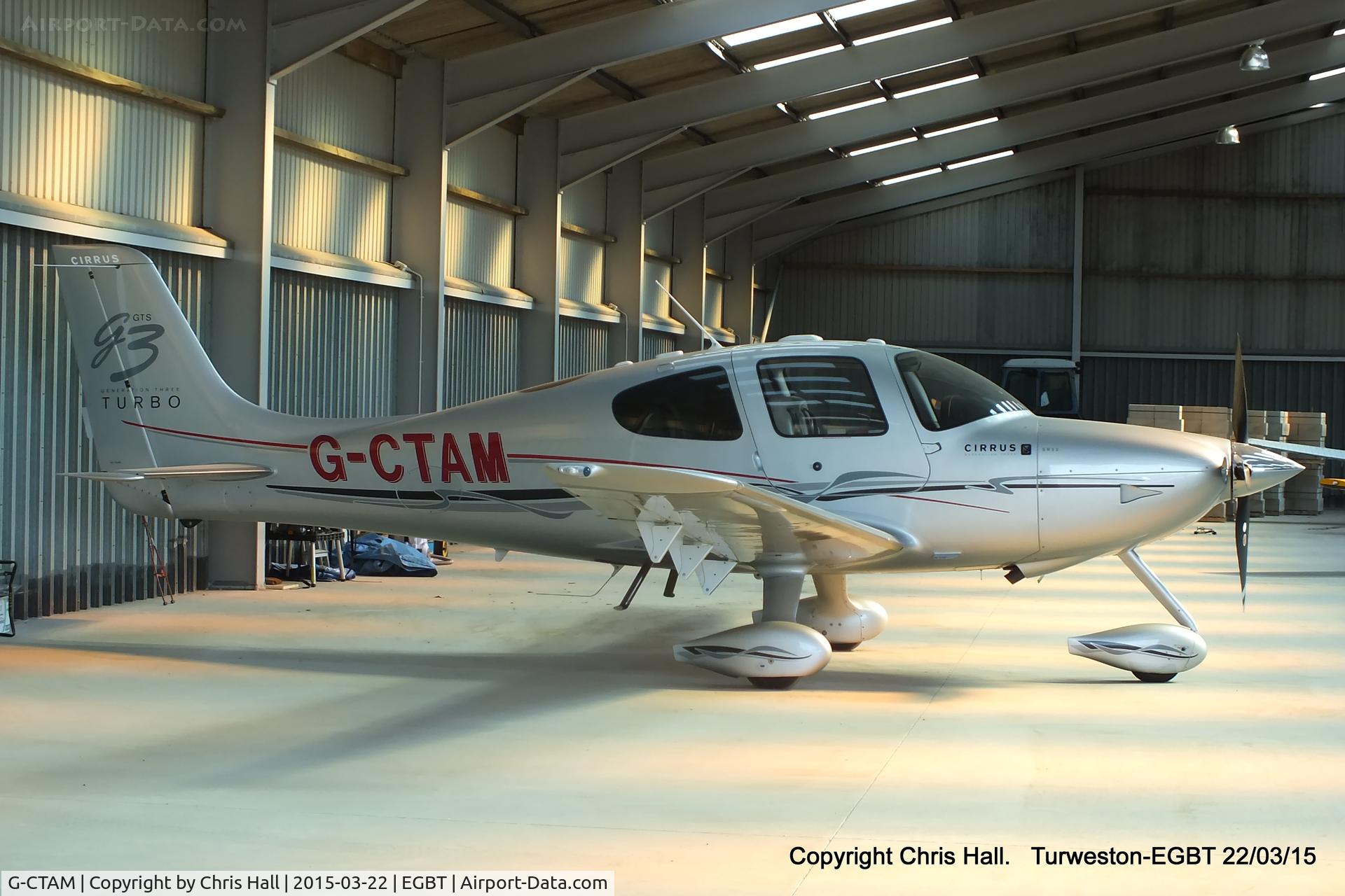 G-CTAM, 2007 Cirrus SR22 G3 GTS Turbo C/N 2740, hangared at Turweston