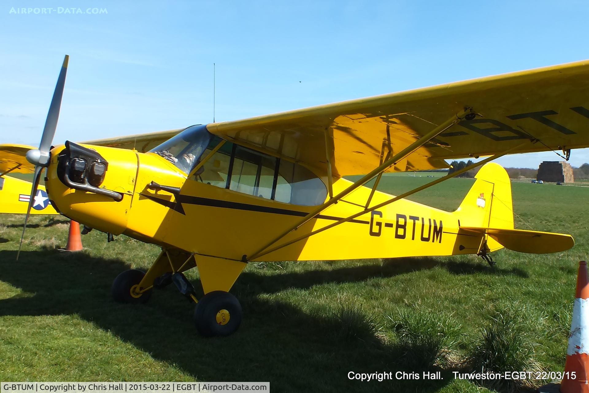 G-BTUM, 1946 Piper J3C-65 Cub Cub C/N 19516, at the Vintage Aircraft Club spring rally