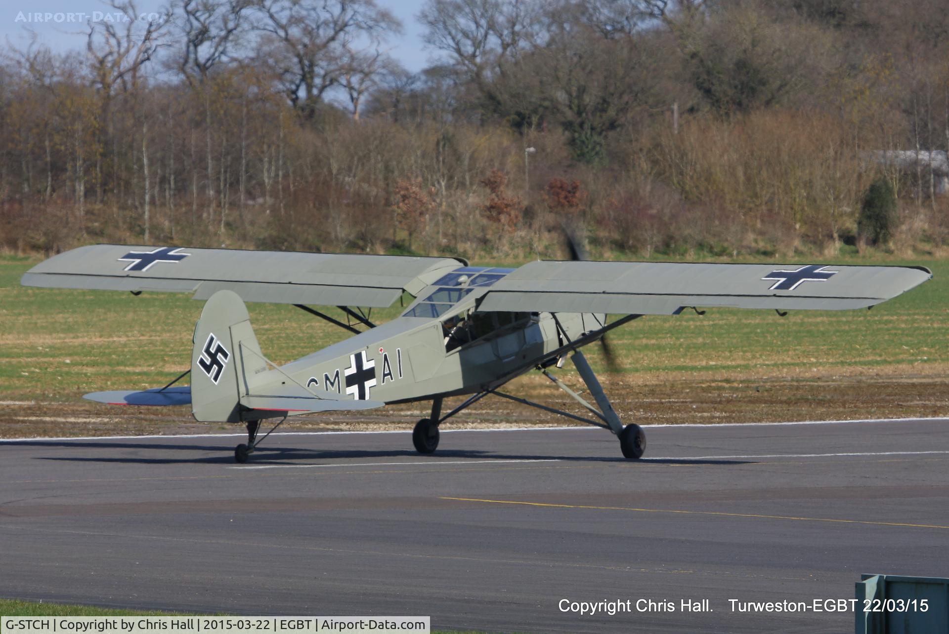 G-STCH, 1942 Fieseler Fi-156A-1 Storch C/N 2088, at the Vintage Aircraft Club spring rally