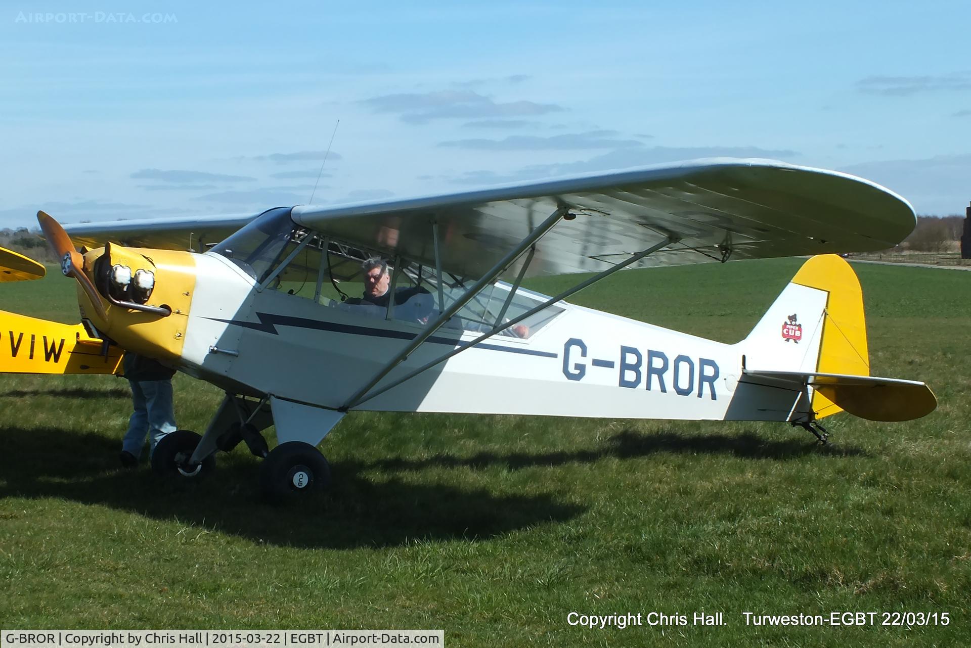 G-BROR, 1943 Piper L-4H Grasshopper (J3C-65D) C/N 10885, at the Vintage Aircraft Club spring rally