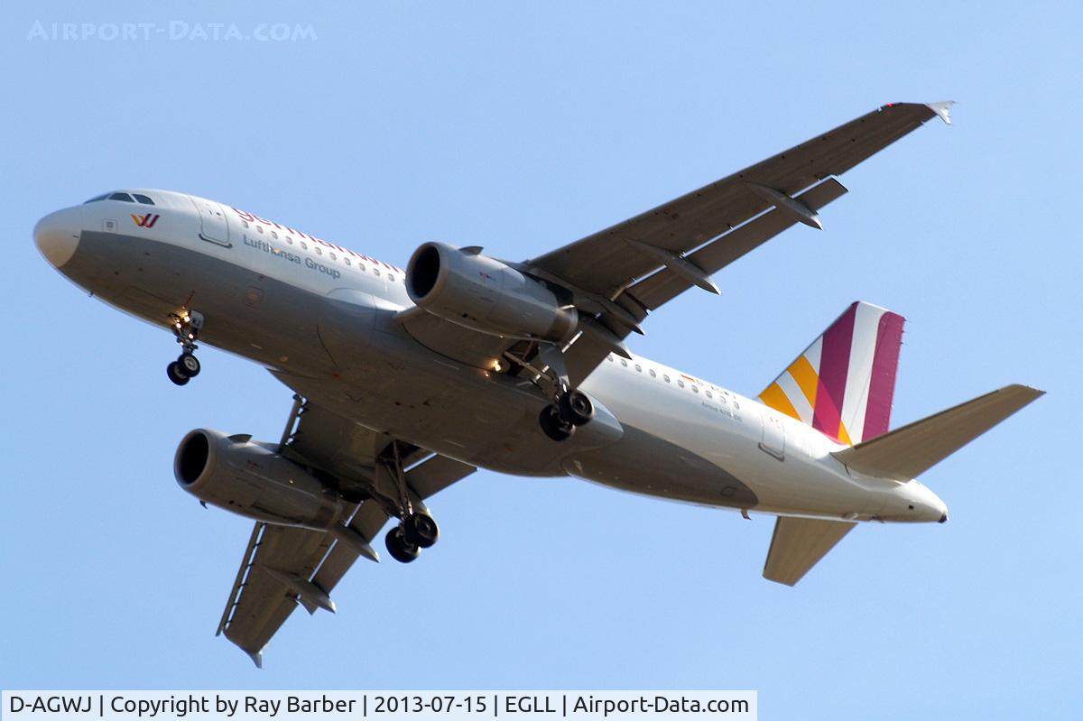 D-AGWJ, 2008 Airbus A319-132 C/N 3375, Airbus A319-132 [3375] (Germanwings) Home~G 15/07/2013. On approach 27R.