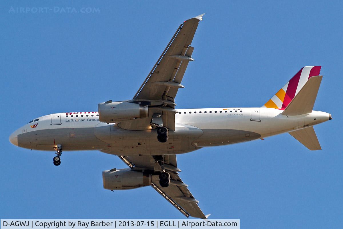 D-AGWJ, 2008 Airbus A319-132 C/N 3375, Airbus A319-132 [3375] (Germanwings) Home~G 15/07/2013. On approach 27R.